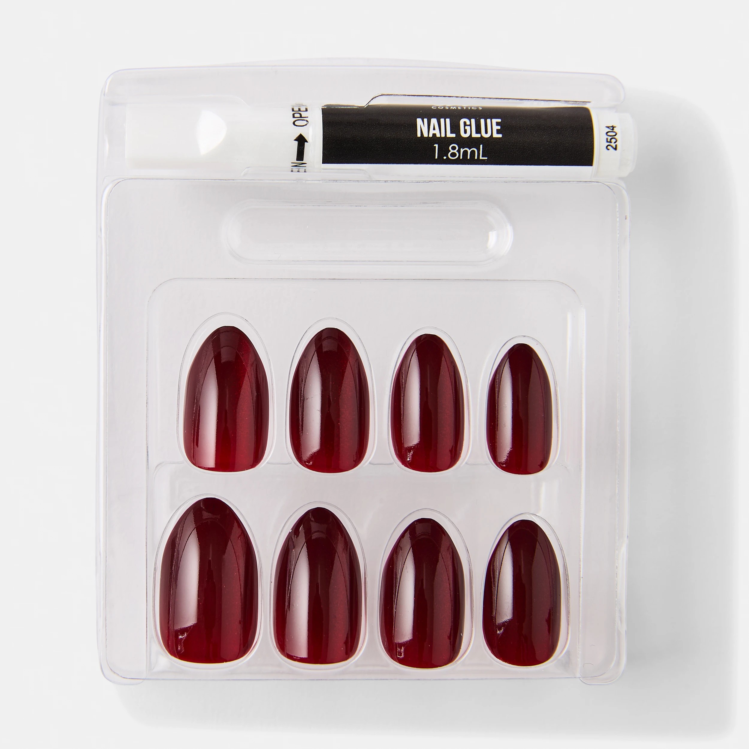 3 OXX Cosmetics 24 Pack Artificial Nails with Adhesive - Almond Shape, Red, 3 of 5