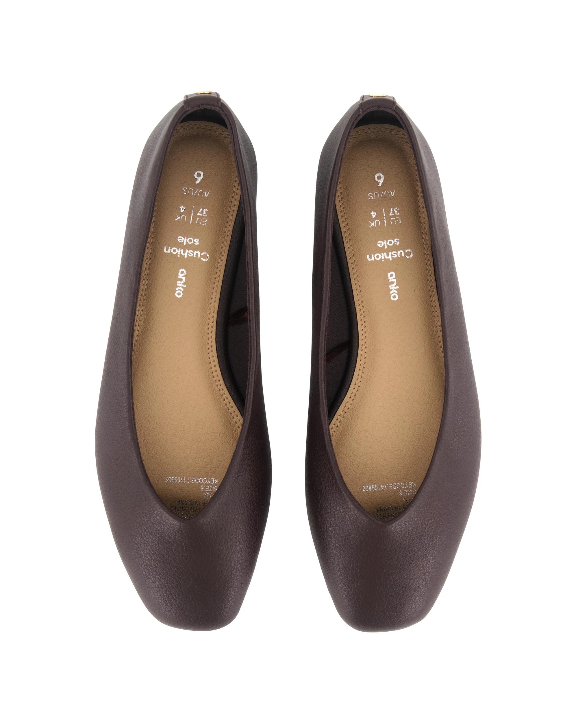2 PU V Ballet Flats Chocolate, 2 of 3