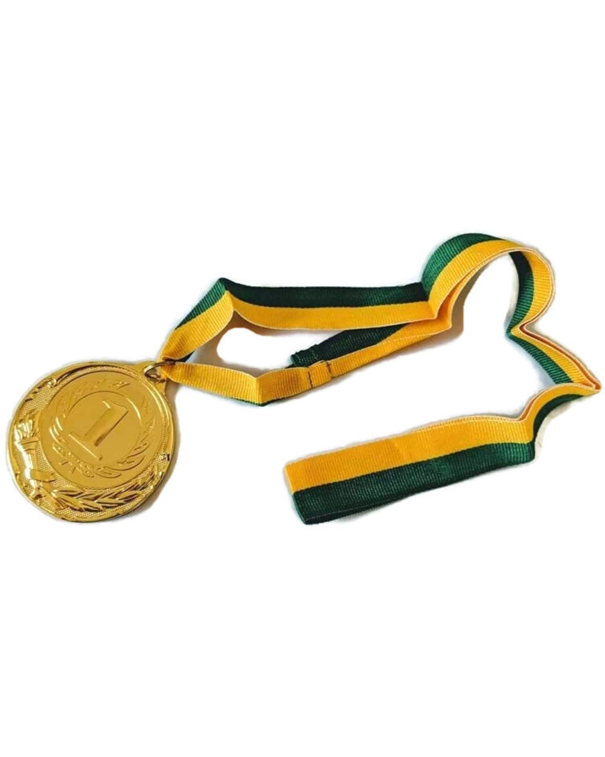 4 Br Costumes 10x Metal Winner Gold Medal 1st Party Favours Sports Day 40cm Ribbon Bulk, 4 of 4