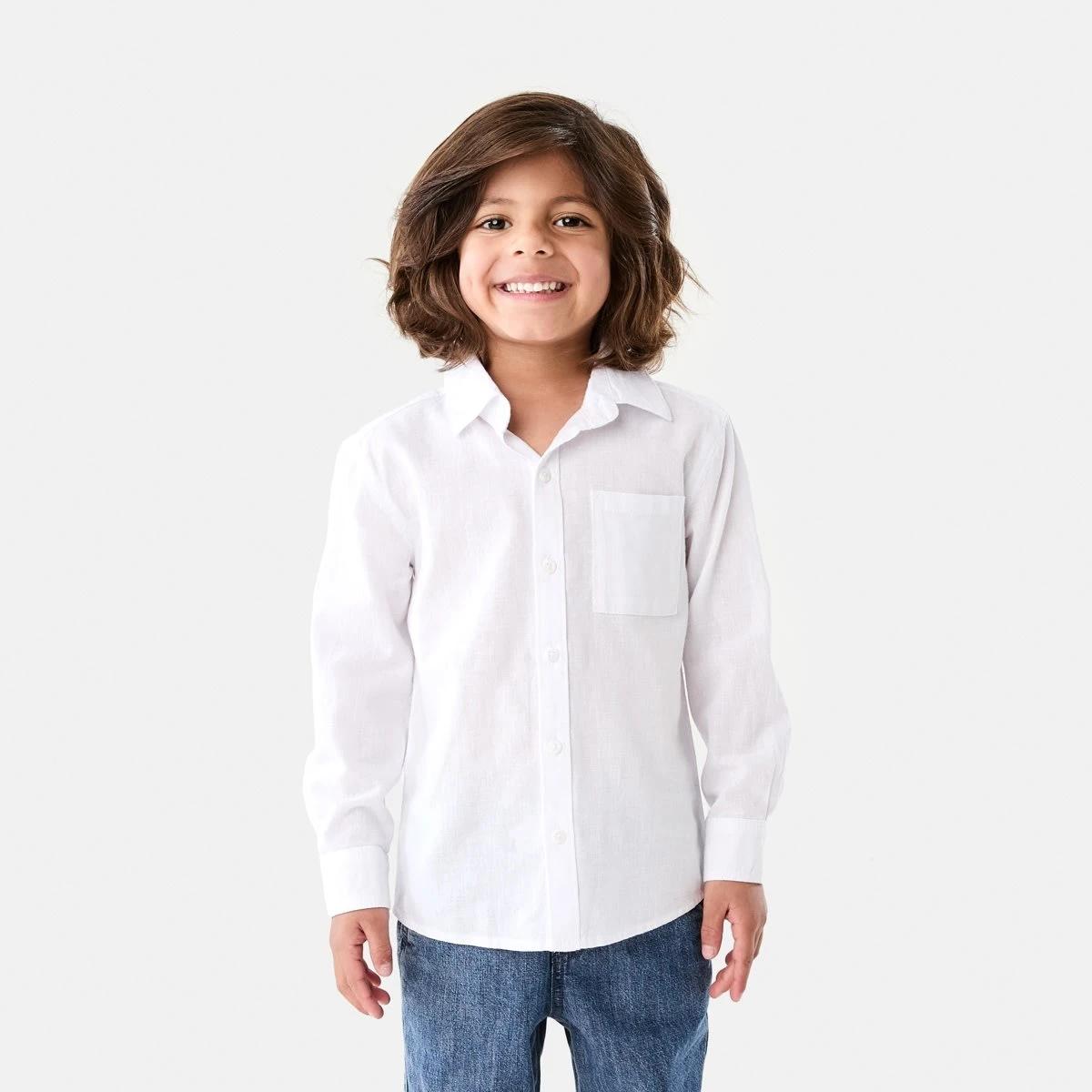 1 Long Sleeve Linen Shirt WHITE, 1 of 9