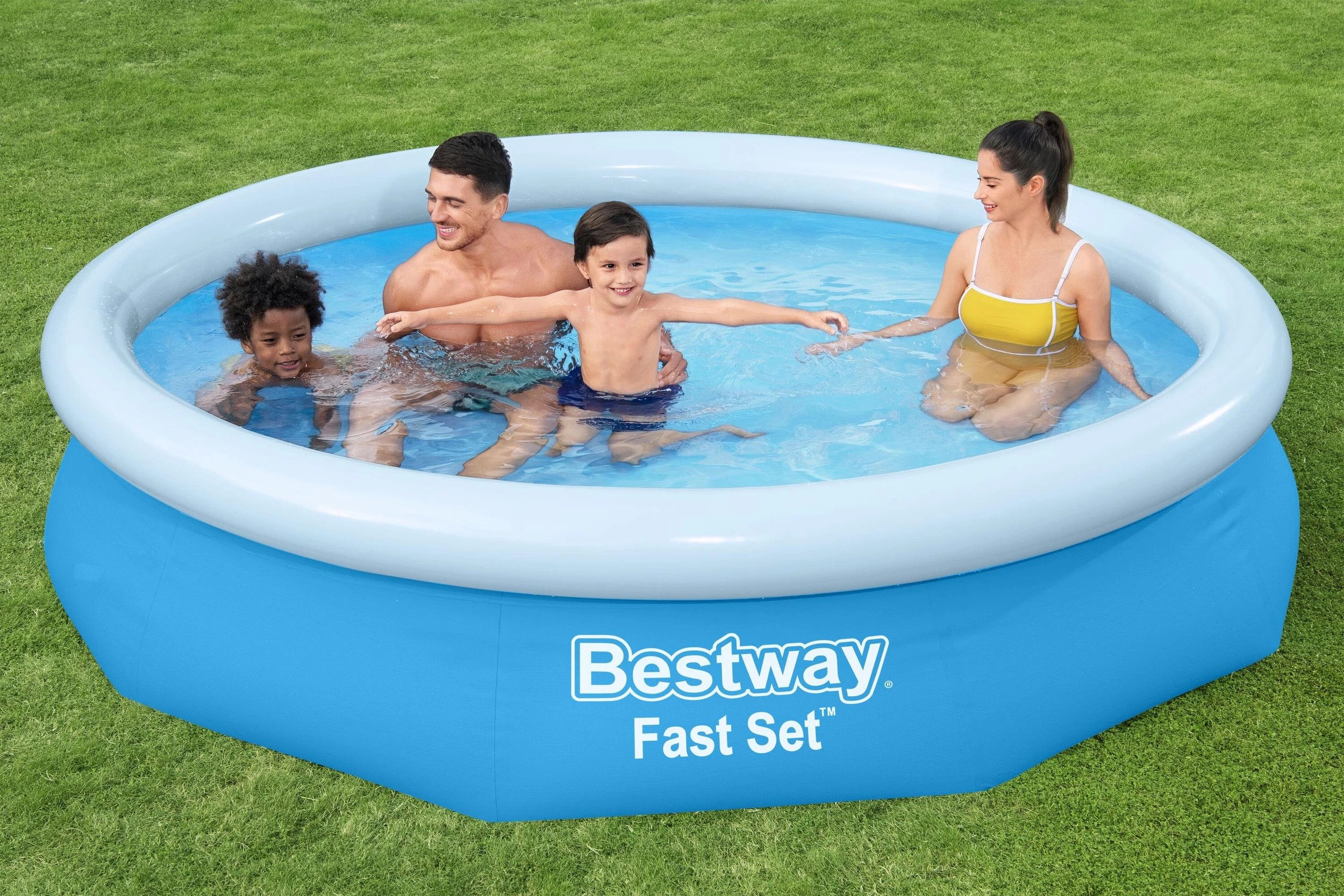 1 Bestway Inflatable Fast Set Fill and Rise Pool, 1 of 6