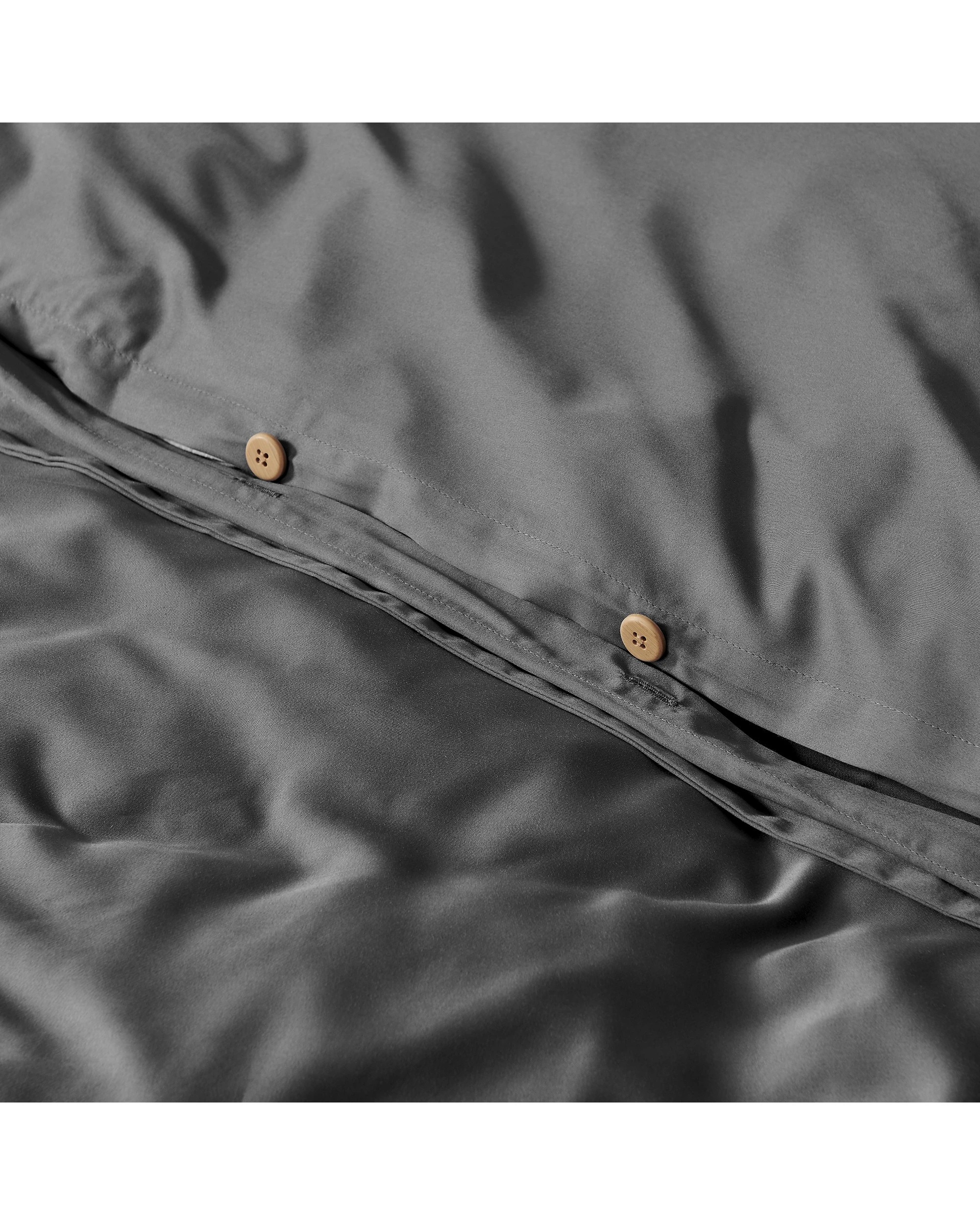 5 Natural Home 400TC 100% Bamboo Sateen Tailored Quilt Cover Set - Double Bed - Charcoal, 5 of 7