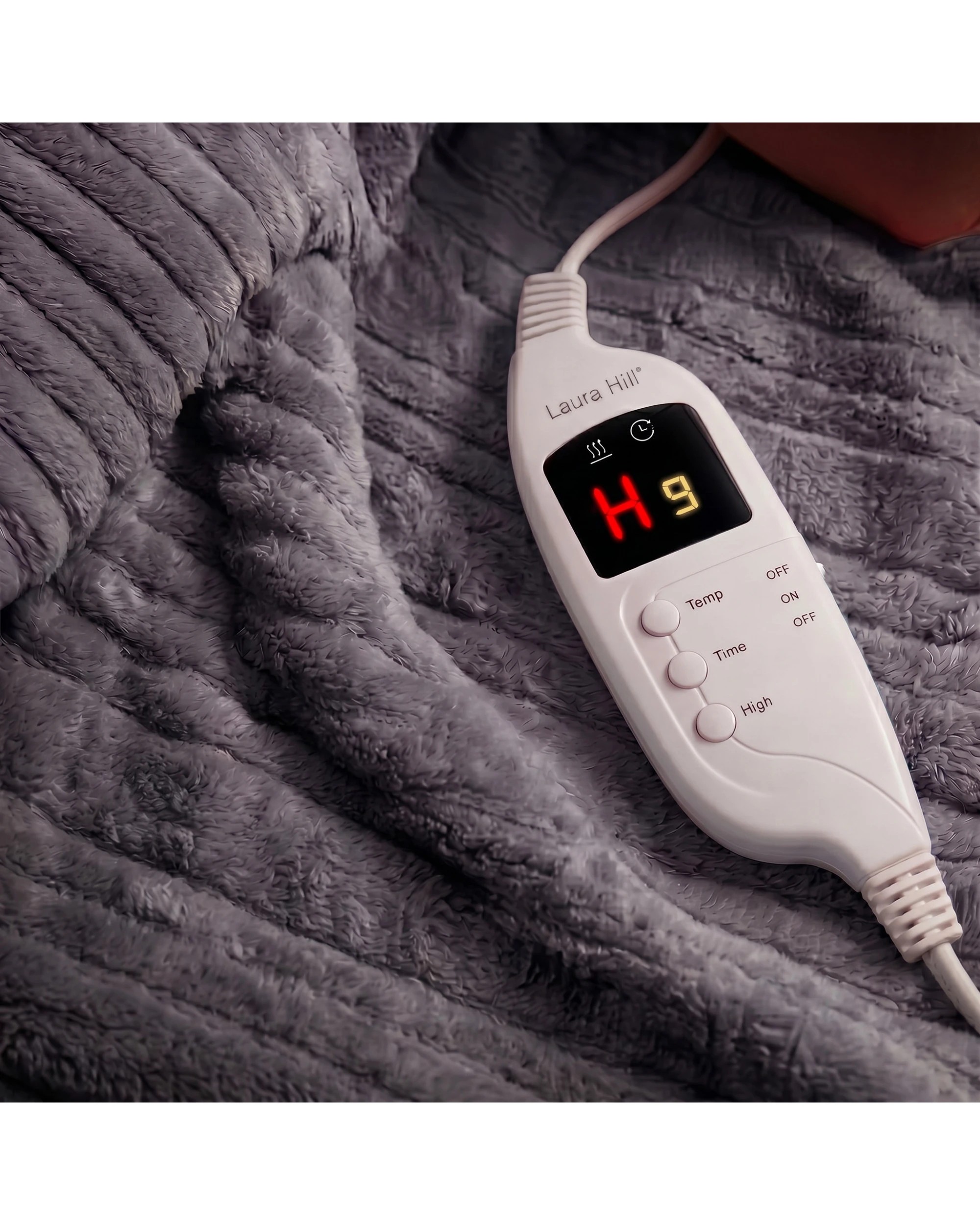 2 Laura Hill Electric Heated Blanket Throw Soft Coral Fleece 9 Heat Settings - Grey, 2 of 8