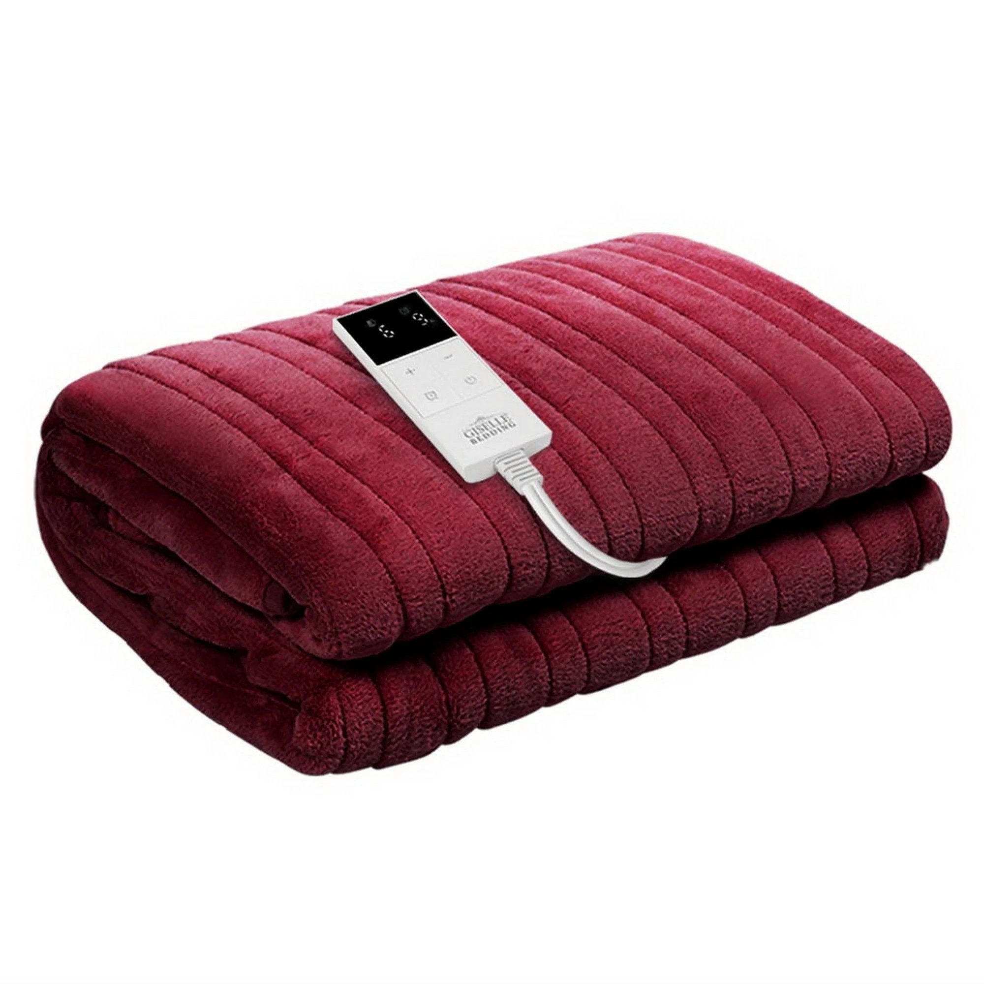 3 Giselle Electric Throw Rug Heated Blanket Fleece - Red, 3 of 10