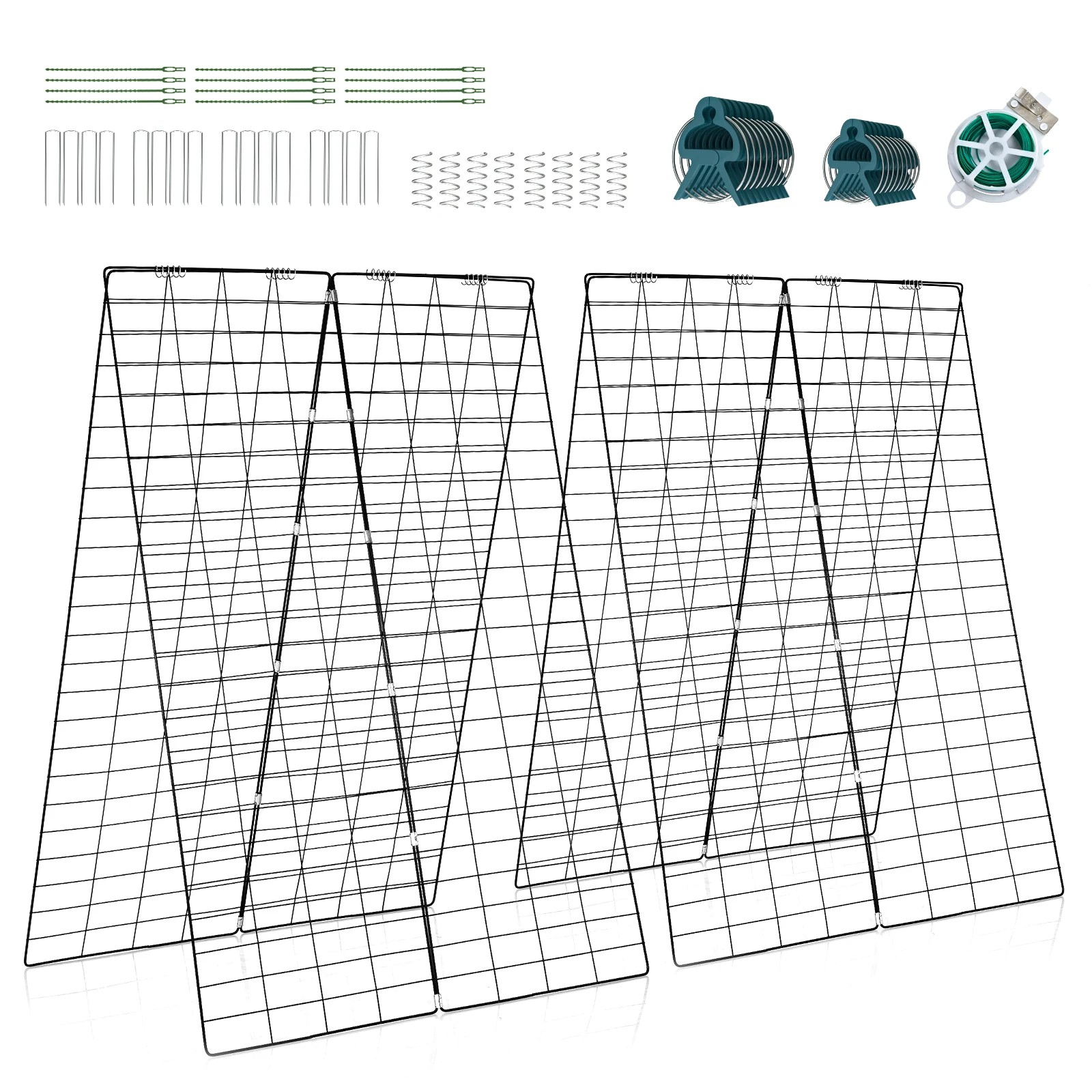 1 Costway 2PCS Climbing Plant Support Garden Trellis w/Stake for Greenhouse, 1 of 4