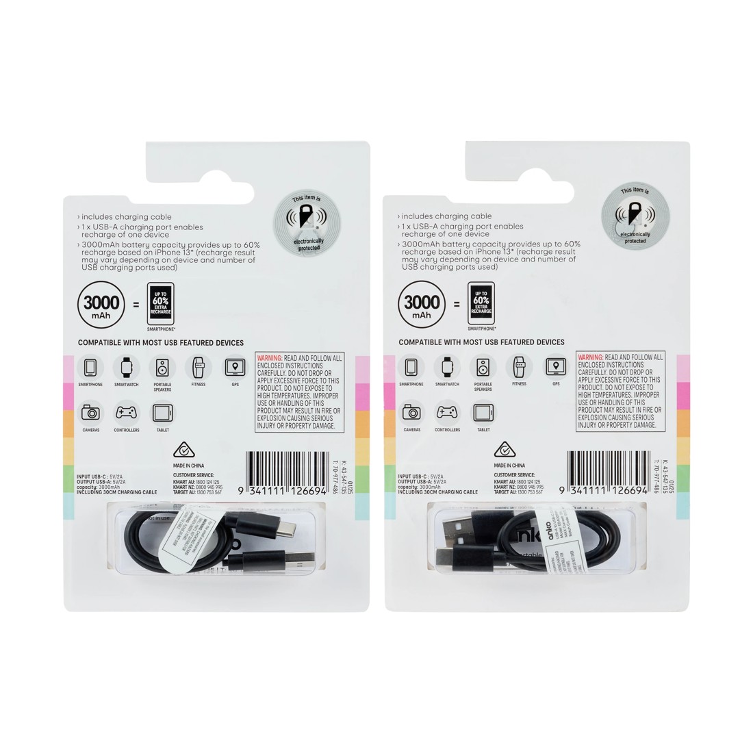 10 USB-C Novelty Portable Charger - Assorted, 10 of 10