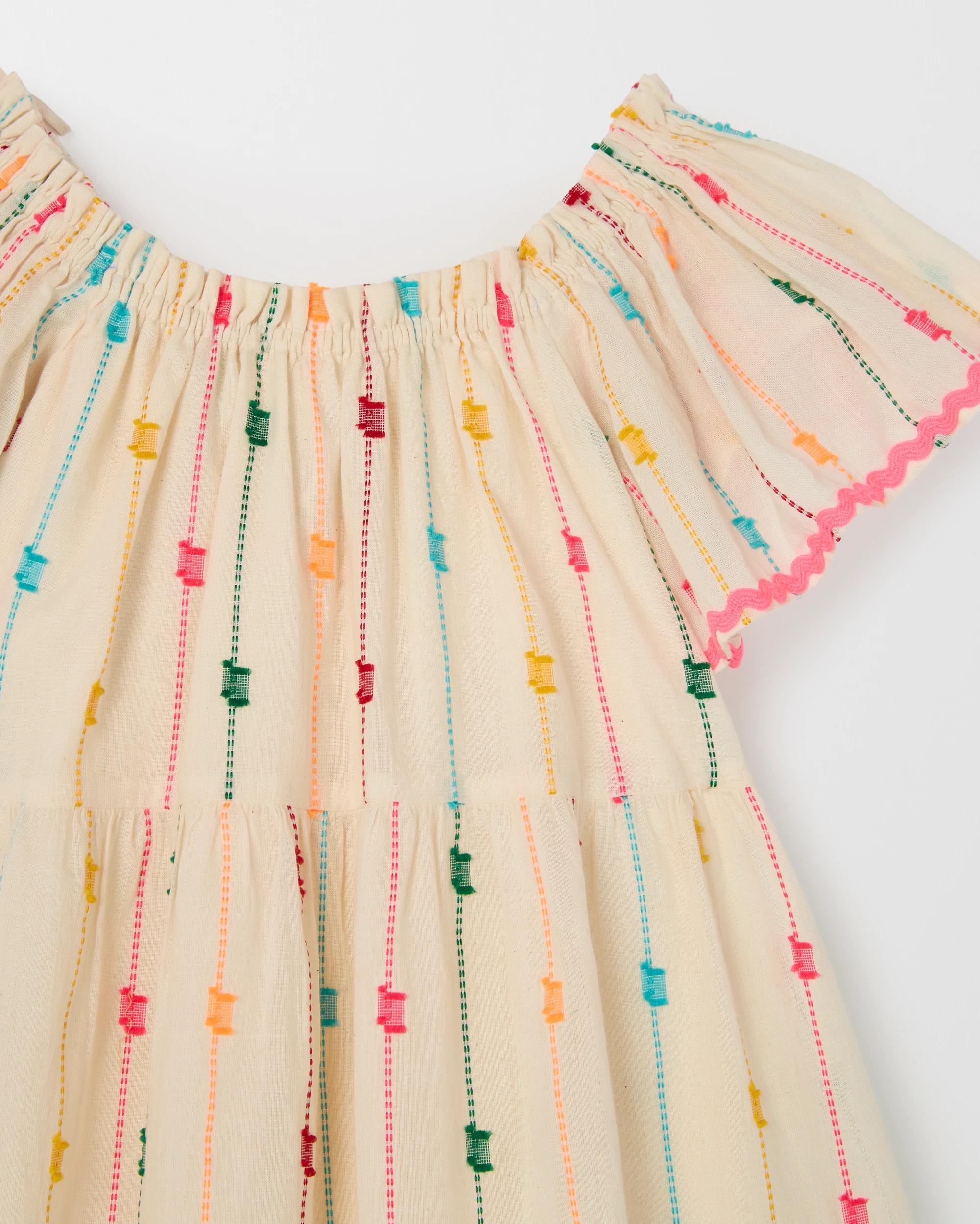 2 Target Kids Fashion Flutter Sleeve Woven Dress WHITE, 2 of 2