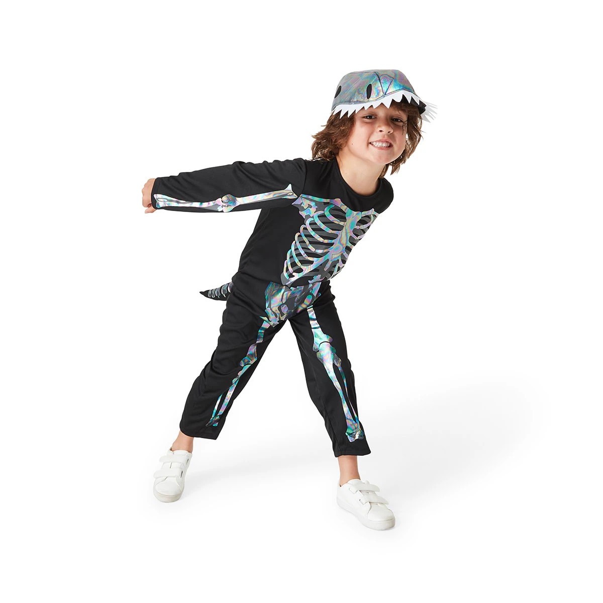 1 2 Piece Skeleton Dinosaur Costume - Ages 4-6, 1 of 10