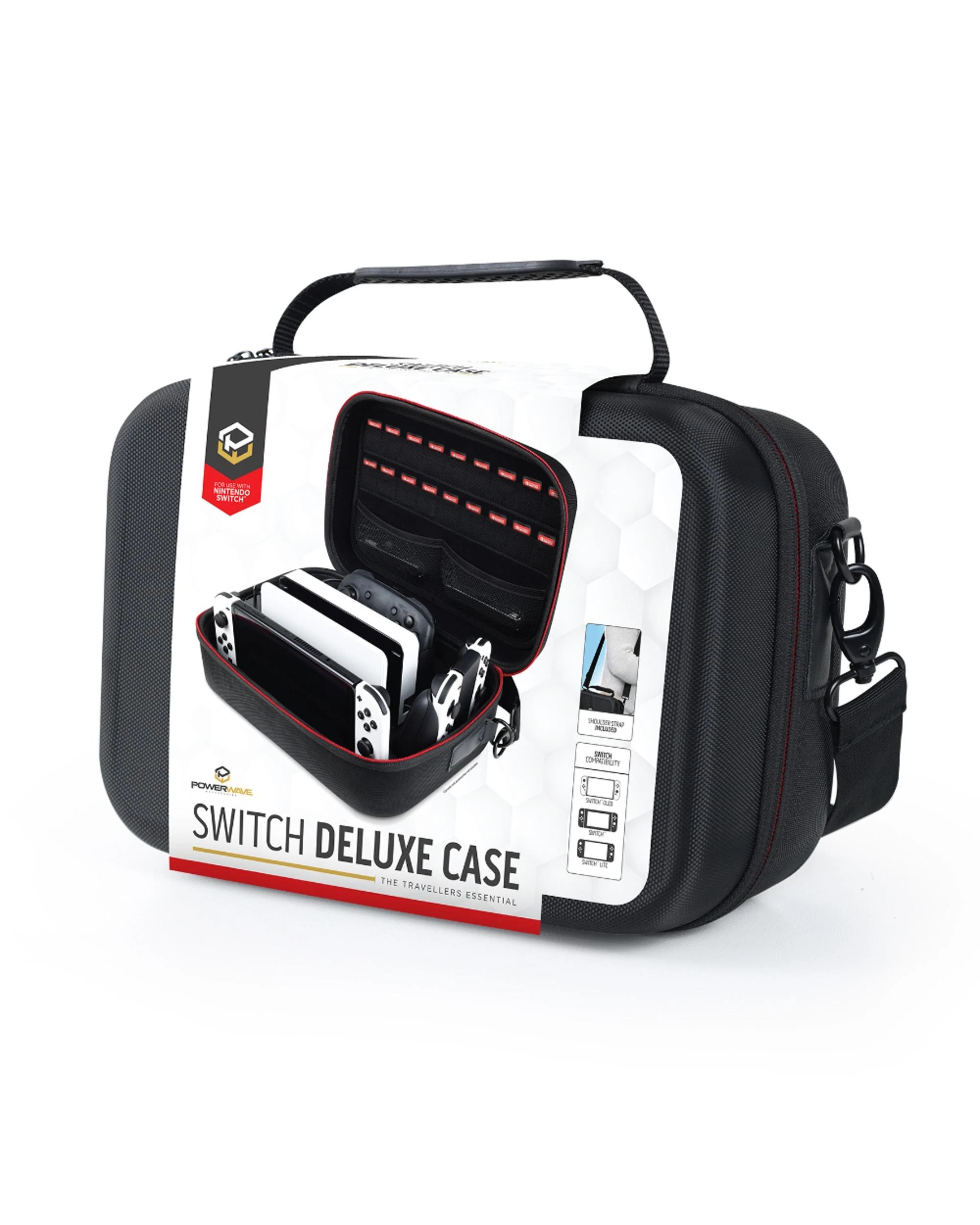 1 Powerwave Deluxe Console Carry Case for Nintendo Switch - Black, 1 of 3