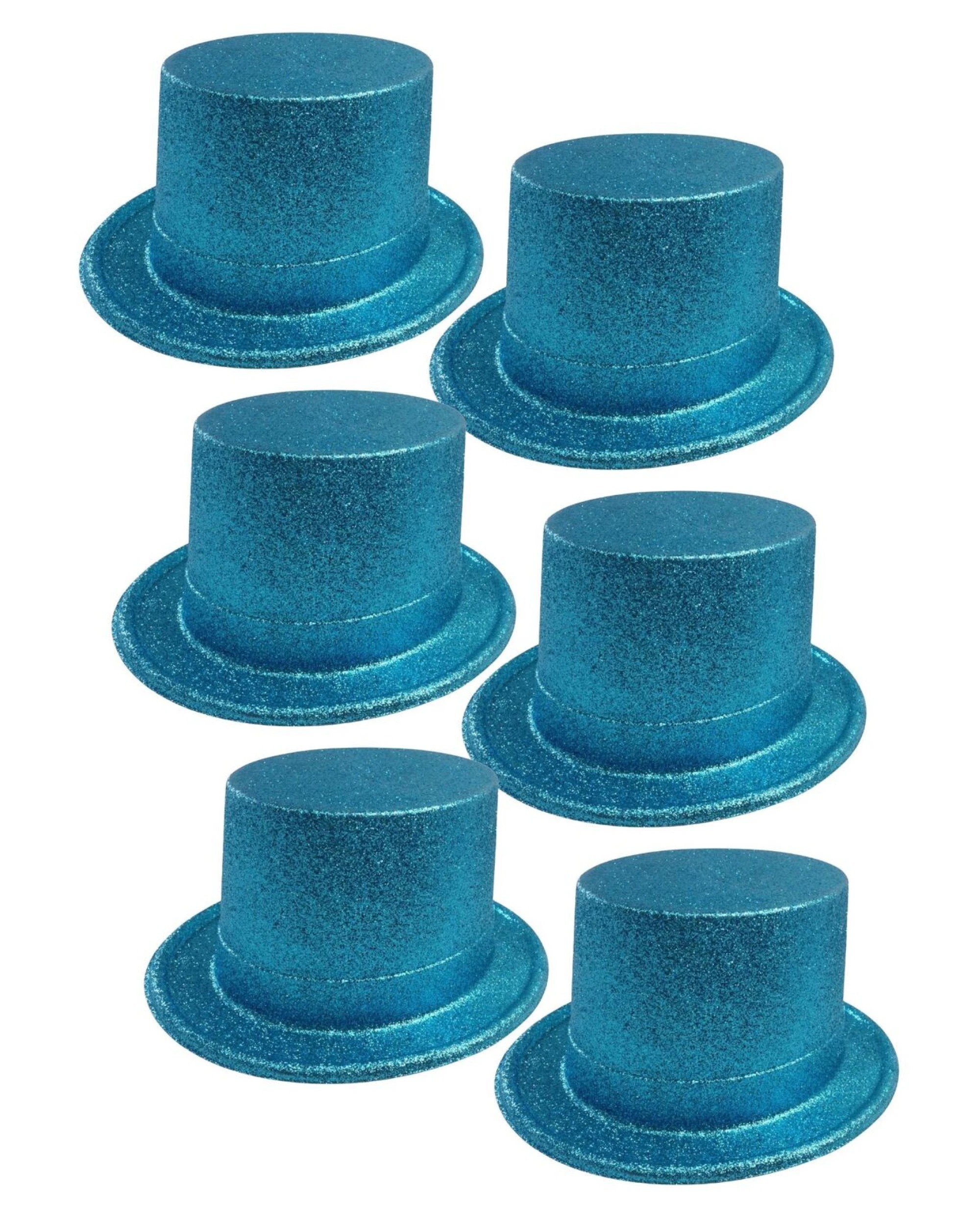 1 BR Costumes Glitter Top Hat for Fancy Dress Up - Pack of 6, 1 of 3