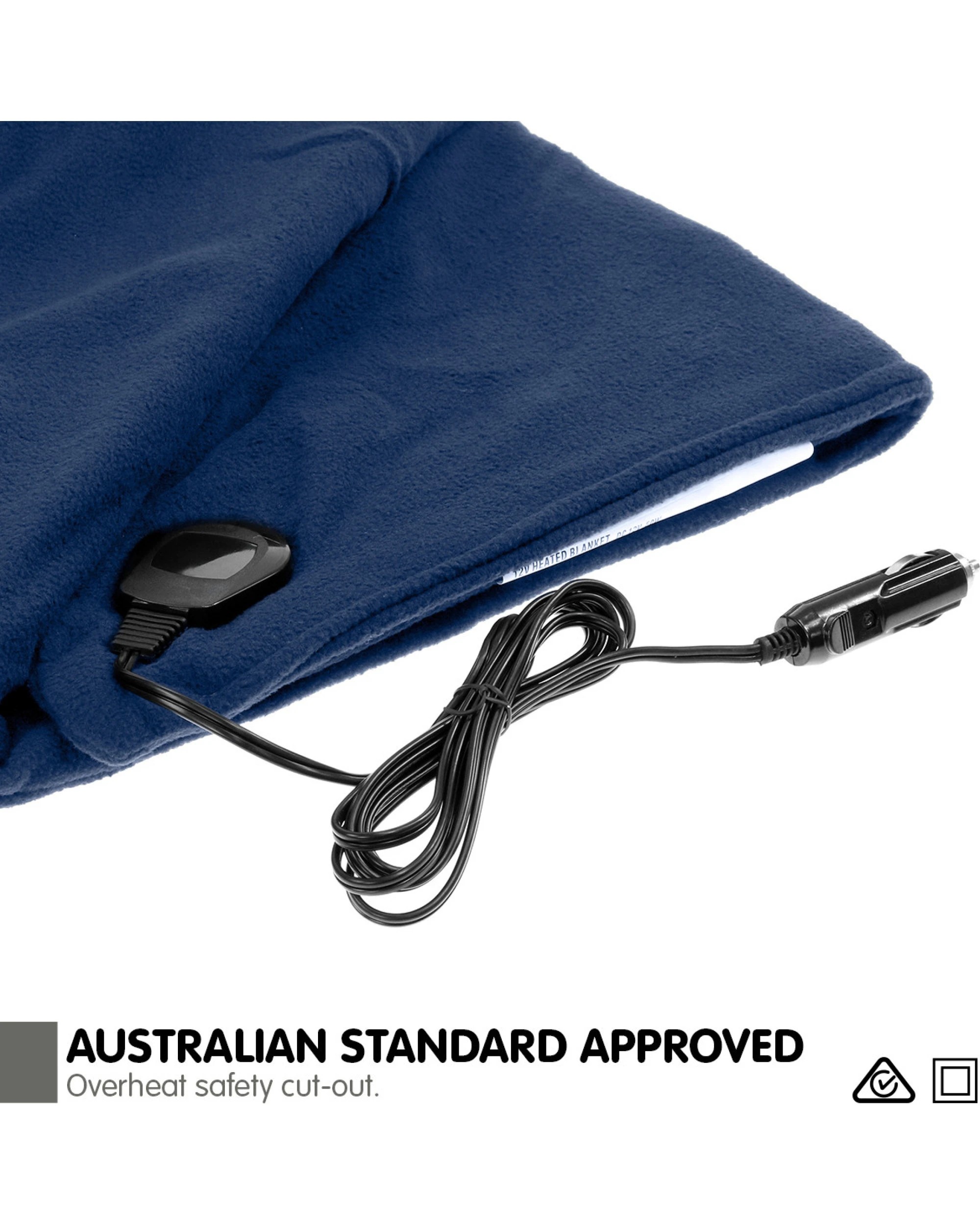 4 Laura Hill Heated Electric Car Blanket 150x110cm 12v - Navy Blue
 - Single Bed, 4 of 9