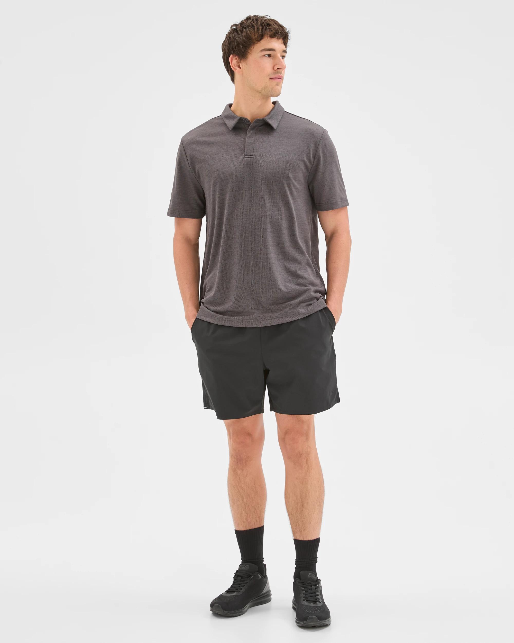 1 Target Active Textured Polo Top BLACK, 1 of 6