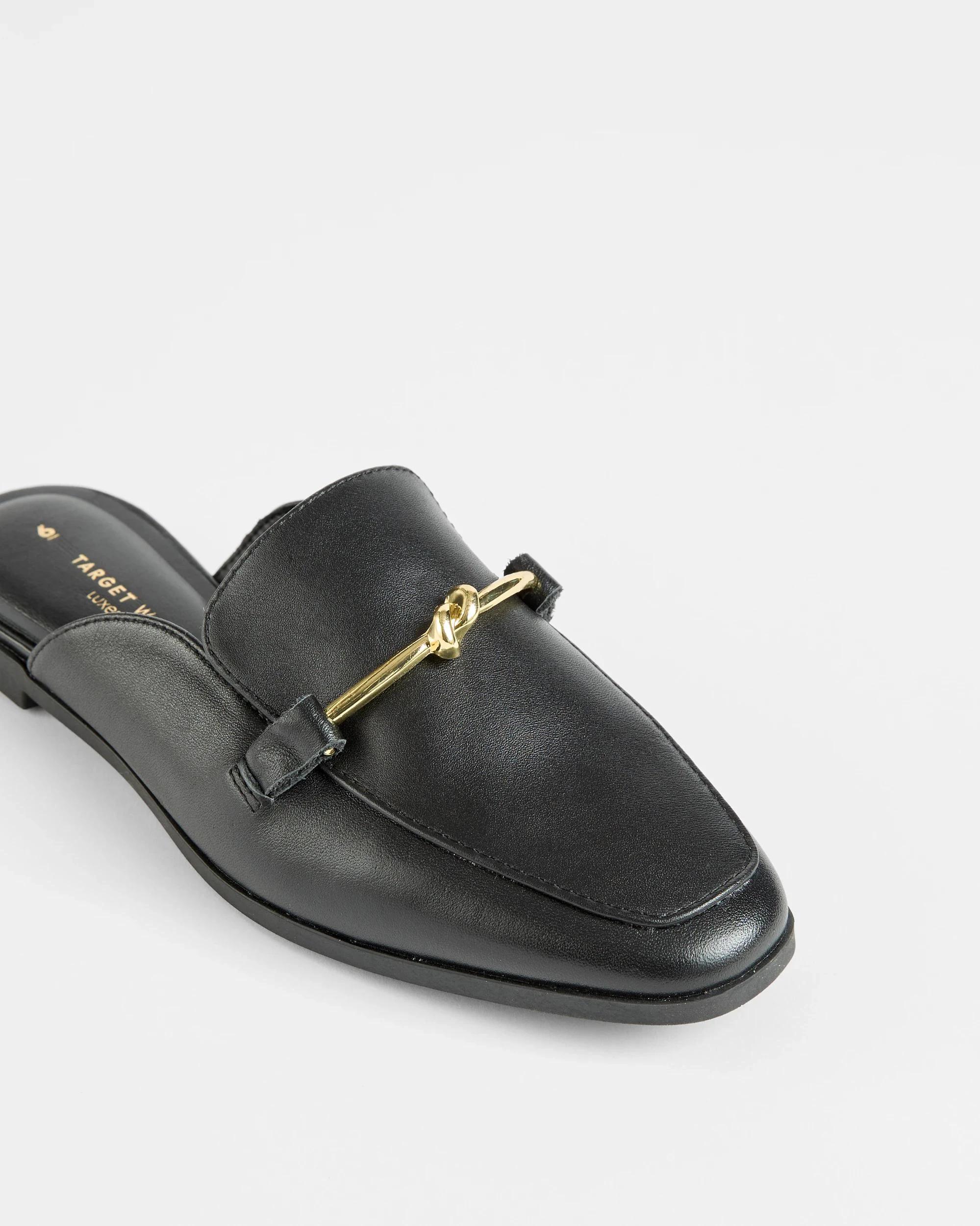 2 Target Womens Genuine Leather Loafer Mule - Maddy BLACK, 2 of 3