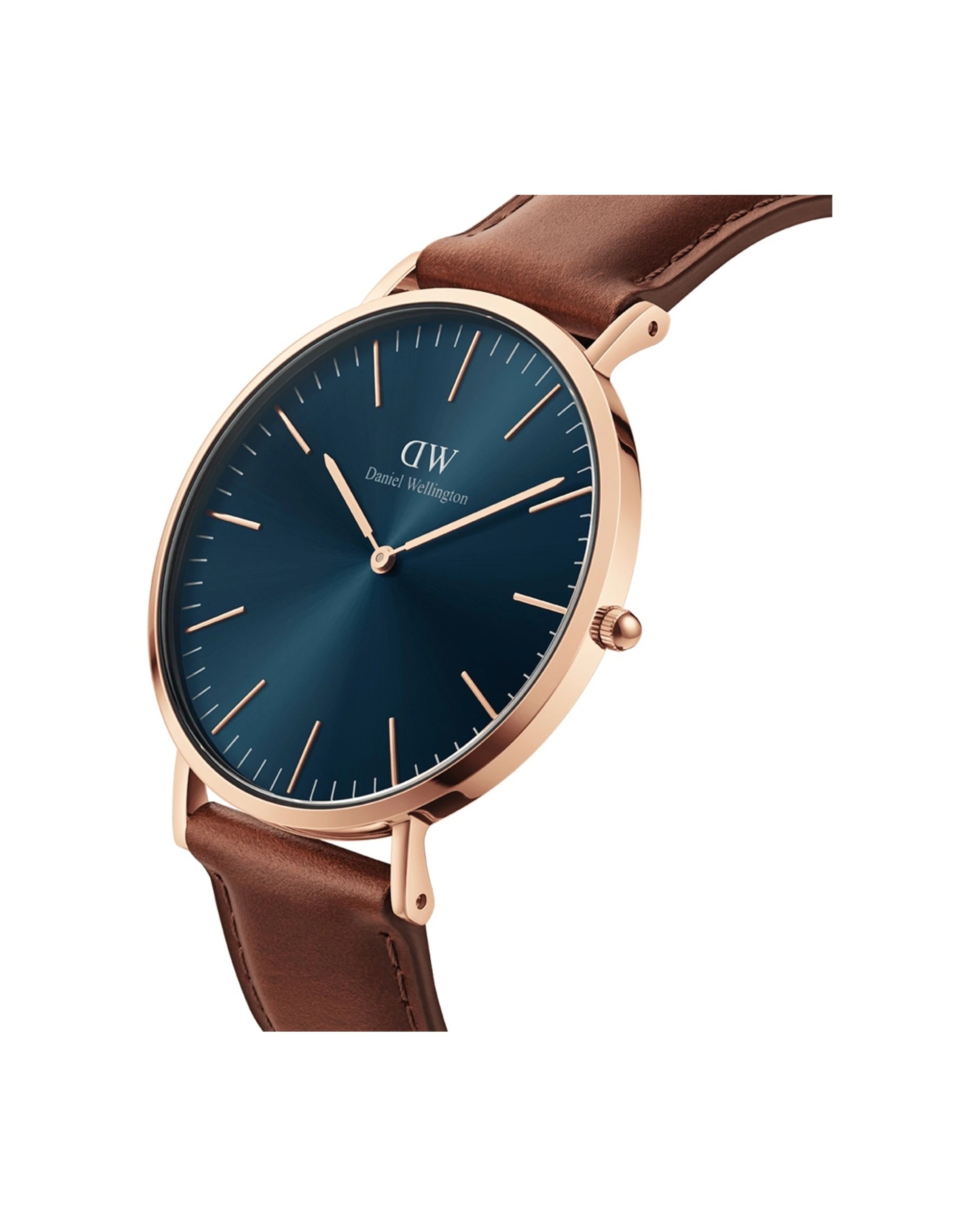 2 Daniel Wellington Classic 40mm St Mawes Rose Gold Stainless Steel Brown Strap Watch, 2 of 5
