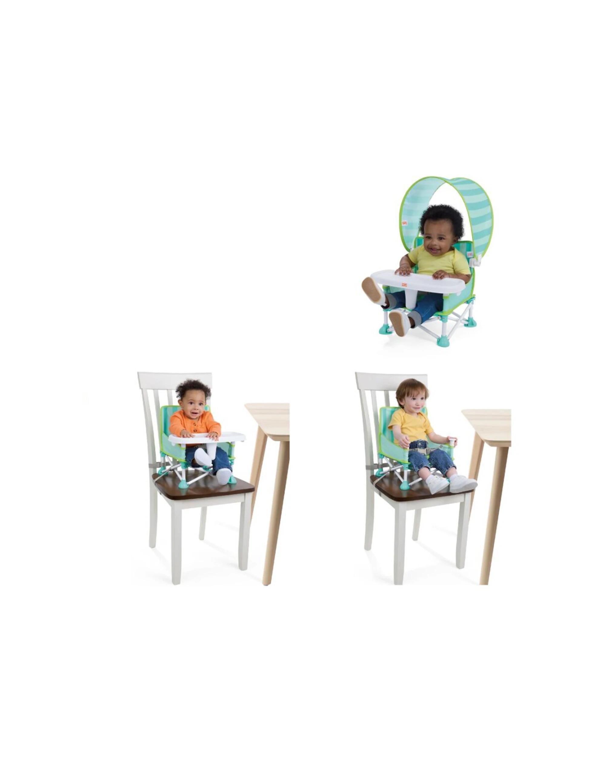 3 Bright Starts Pop N Sit Cabana Travel Booster High Chair 6-36 Months Canopy - Multi, 3 of 6
