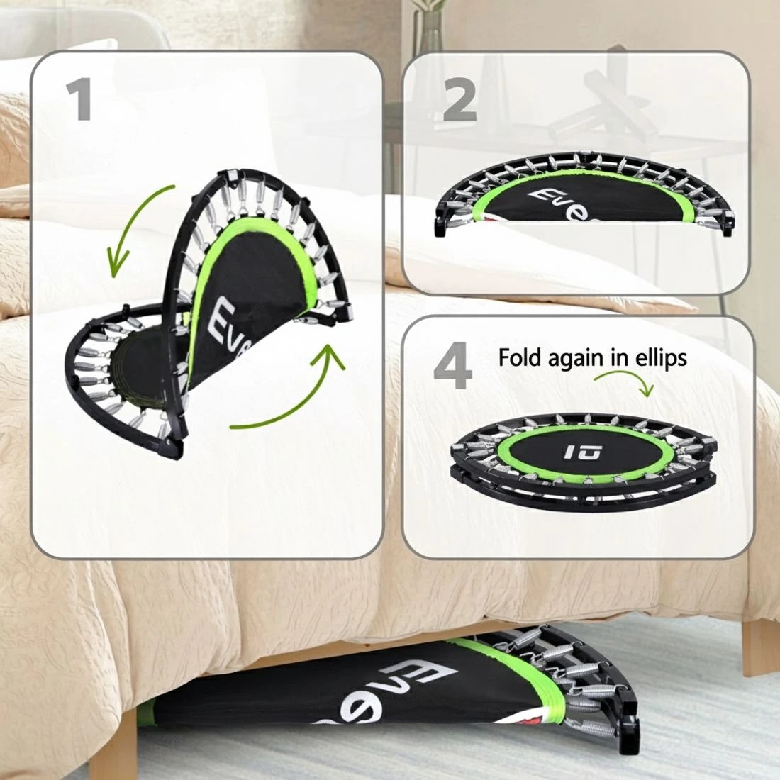 6 Everfit 40inch Fitness Foldable Trampoline Jumping Rebounder Home Gym Handrail - Multi, 6 of 7