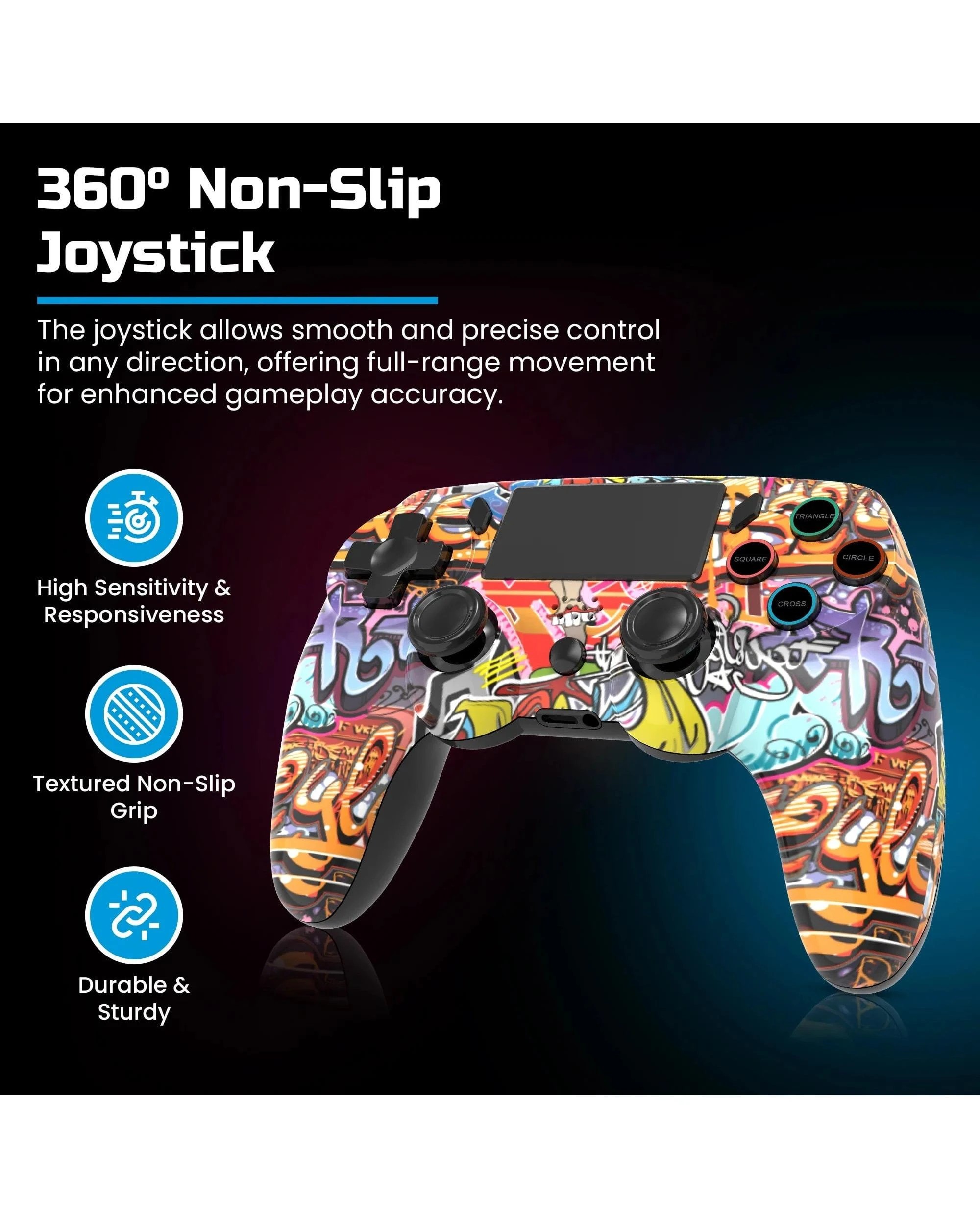 2 Playmax Wireless Controller for PS4 and PC - Graffiti - Multi, 2 of 5