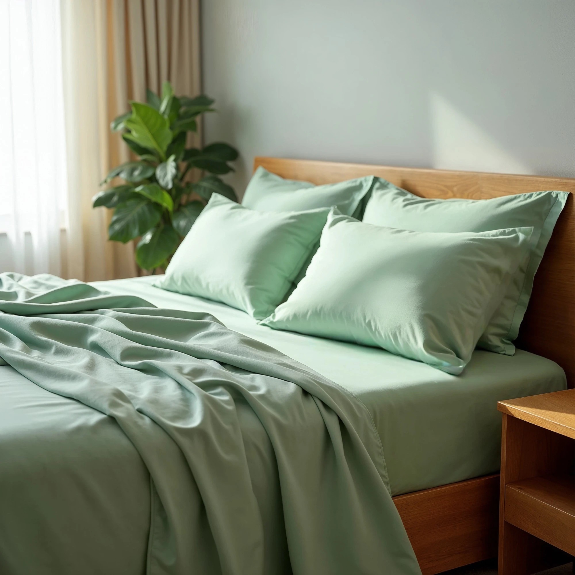 1 Royal Comfort 2000 Thread Count Bamboo Cooling Sheet Set Ultra Soft Bedding Single - Single Bed - Green, 1 of 4