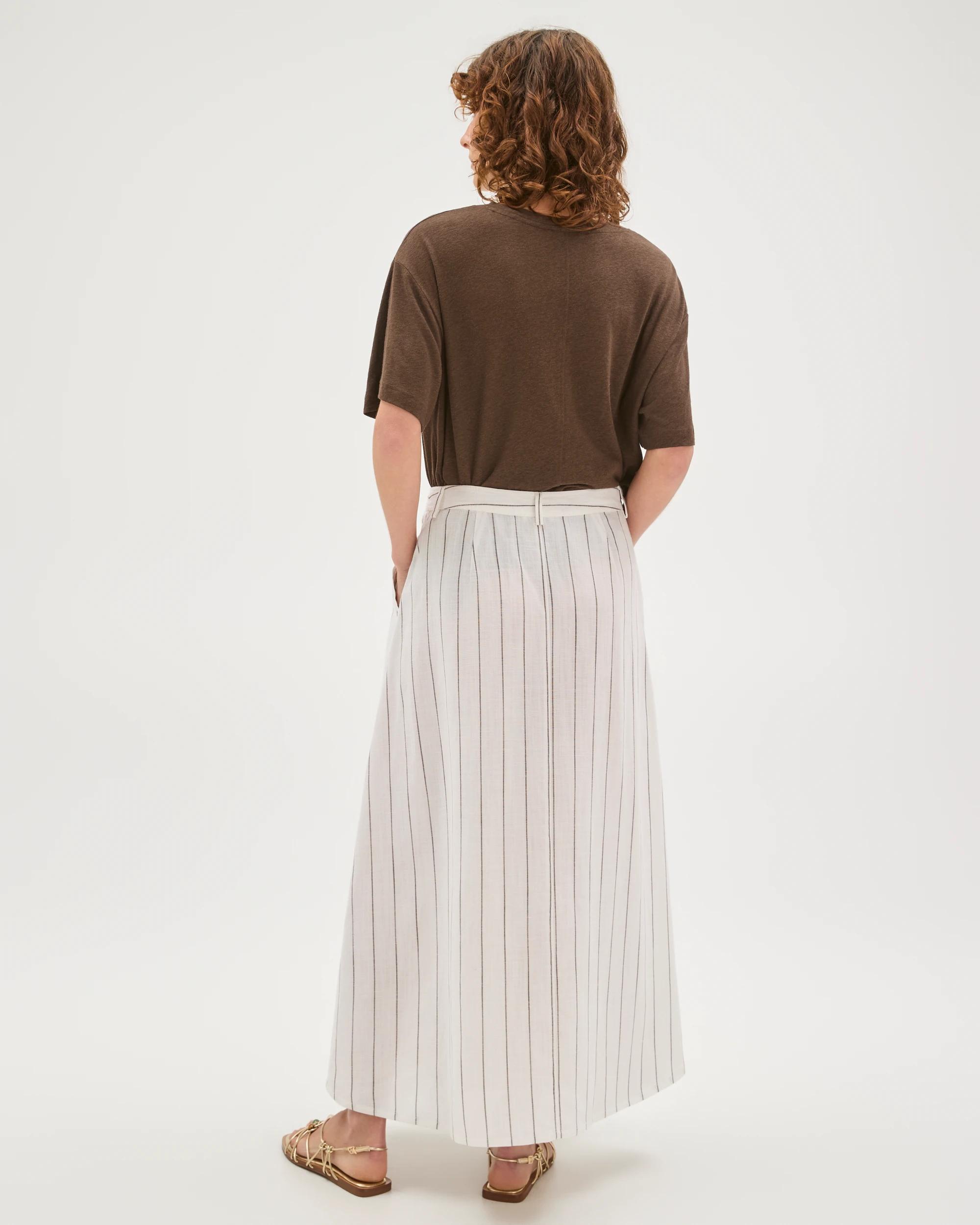 5 Target Woman Wrap Maxi Skirt WHITE COFFEE BEAN STRIPE, 5 of 5