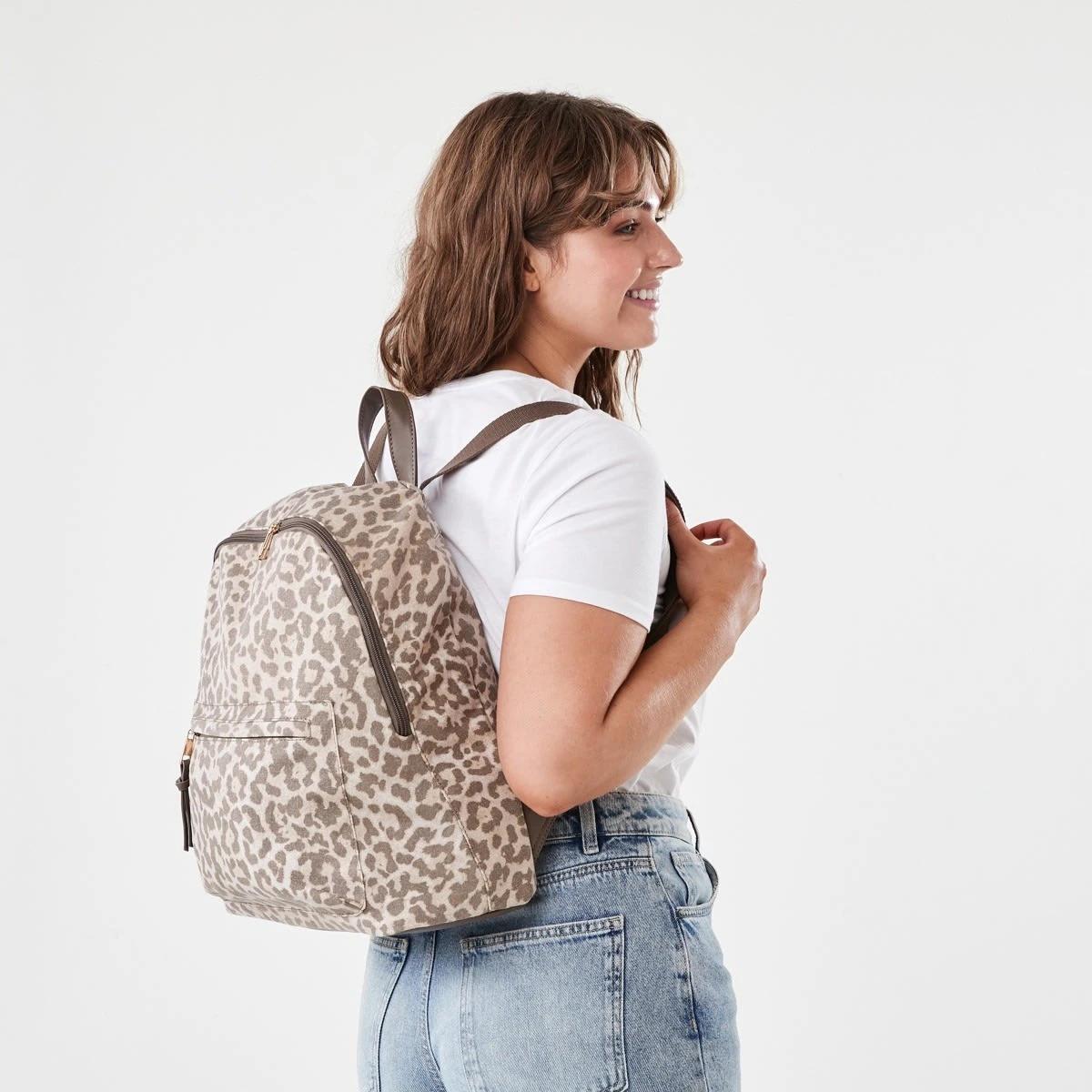 7 Canvas Backpack LEOPARD BEIGE, 7 of 7