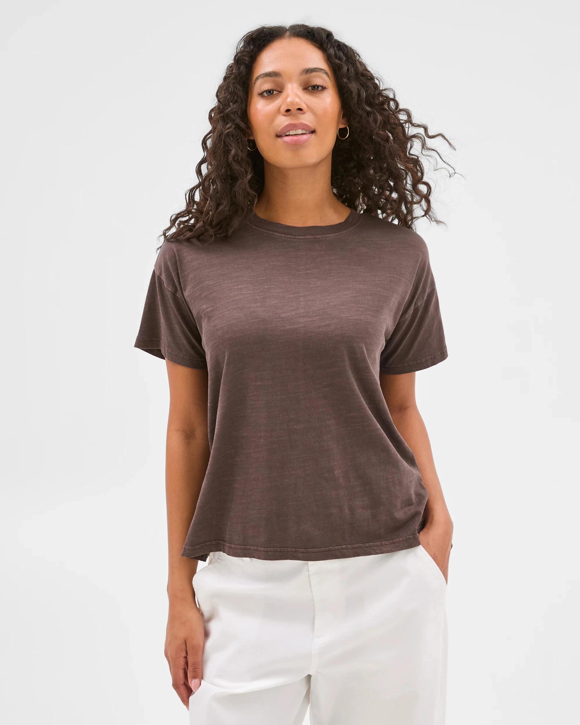 3 Target Australian Cotton Relaxed Slub T-Shirt BRUNETTE, 3 of 6