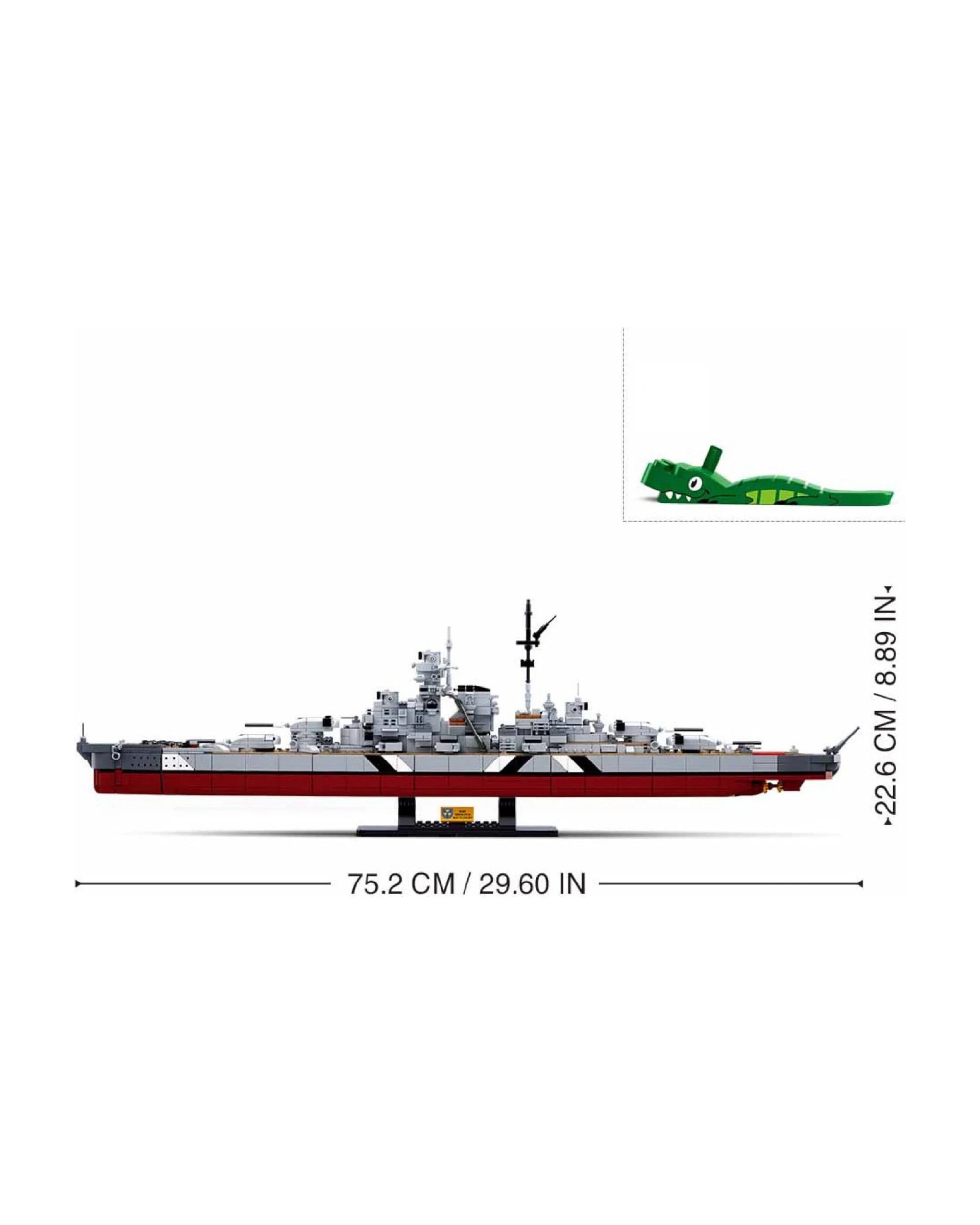 Sluban B1102 Model Kit WWII Bismarck Battleship Large Scale Warship ...