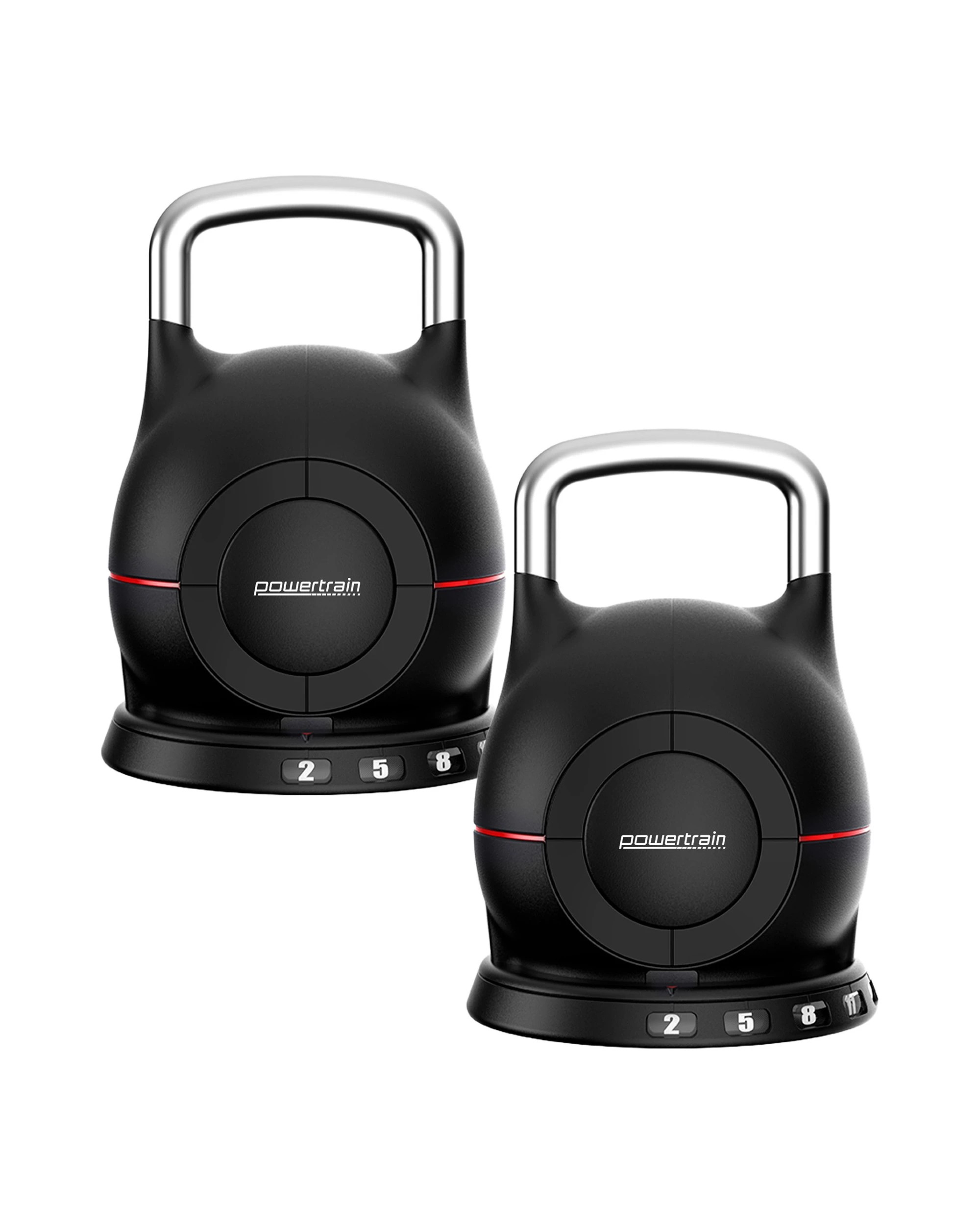 1 Powertrain 2x 40kg Adjustable Kettlebell One Hand Adjustment Weight Set, 1 of 8