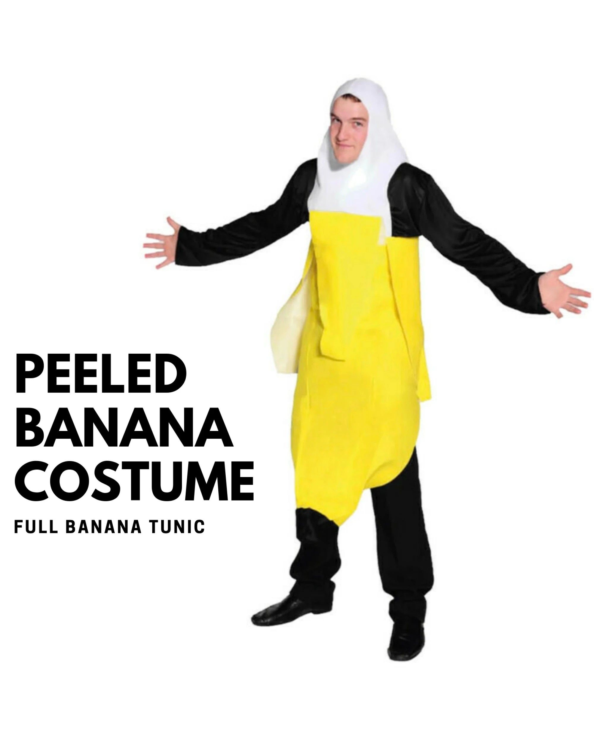 2 BR Costumes Peeled Banana Costume for Adults - Fun Dress-Up Outfit for Parties and Halloween, 2 of 2