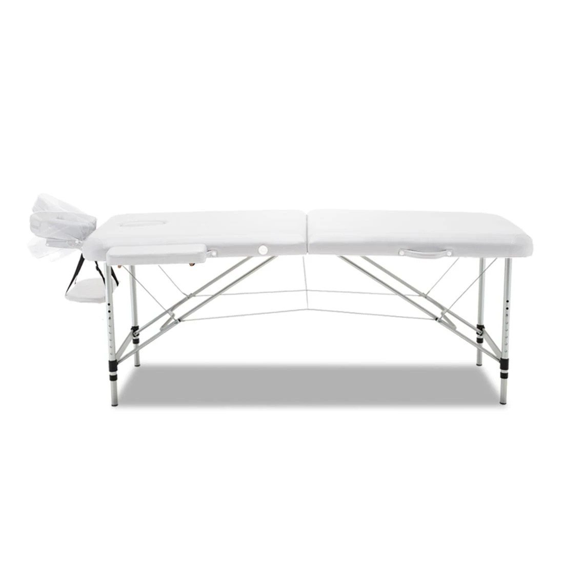 3 Zenses Massage Table 75cm Portable 2 Fold Aluminium Beauty Bed - White, 3 of 7