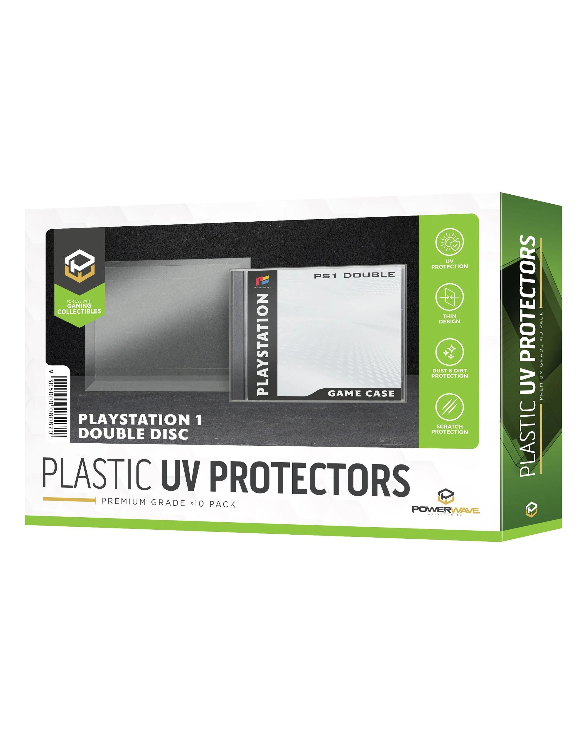 1 Powerwave PS1 Double Game Case 0.5mm Plastic UV Protector 10 Pack - Clear, 1 of 1