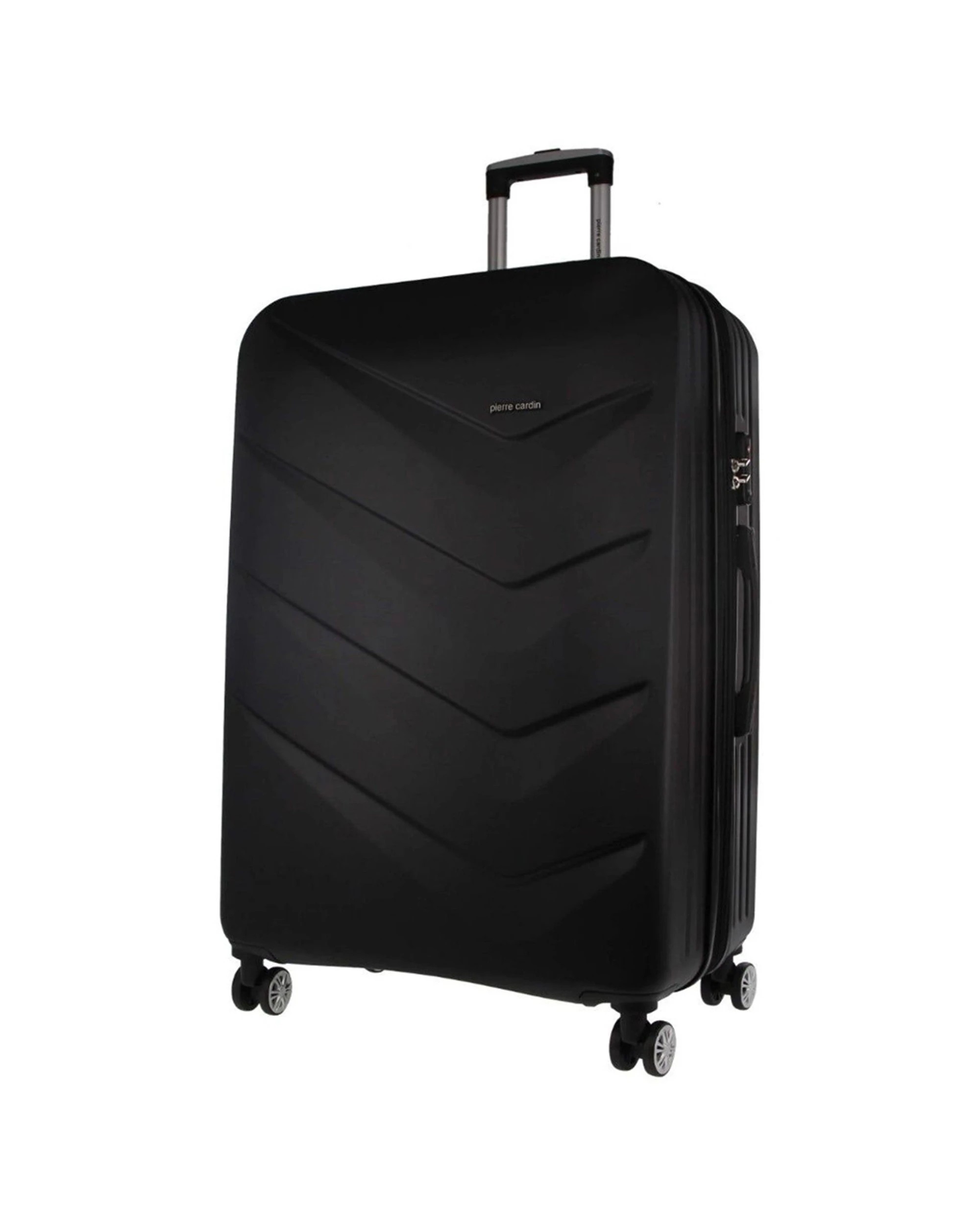 1 Pierre Cardin Hard Shell 4 Wheel Suitcase Cabin With Hidden Compartment TSA Lock - Black, 1 of 1