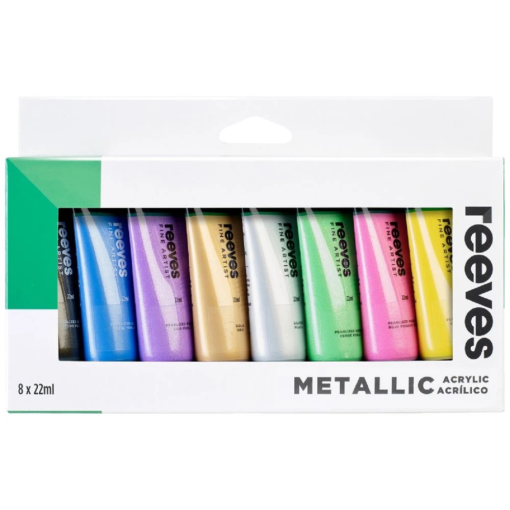 1 Reeves Acrylic Paint 22mL 8 Pack Metallic, 1 of 1