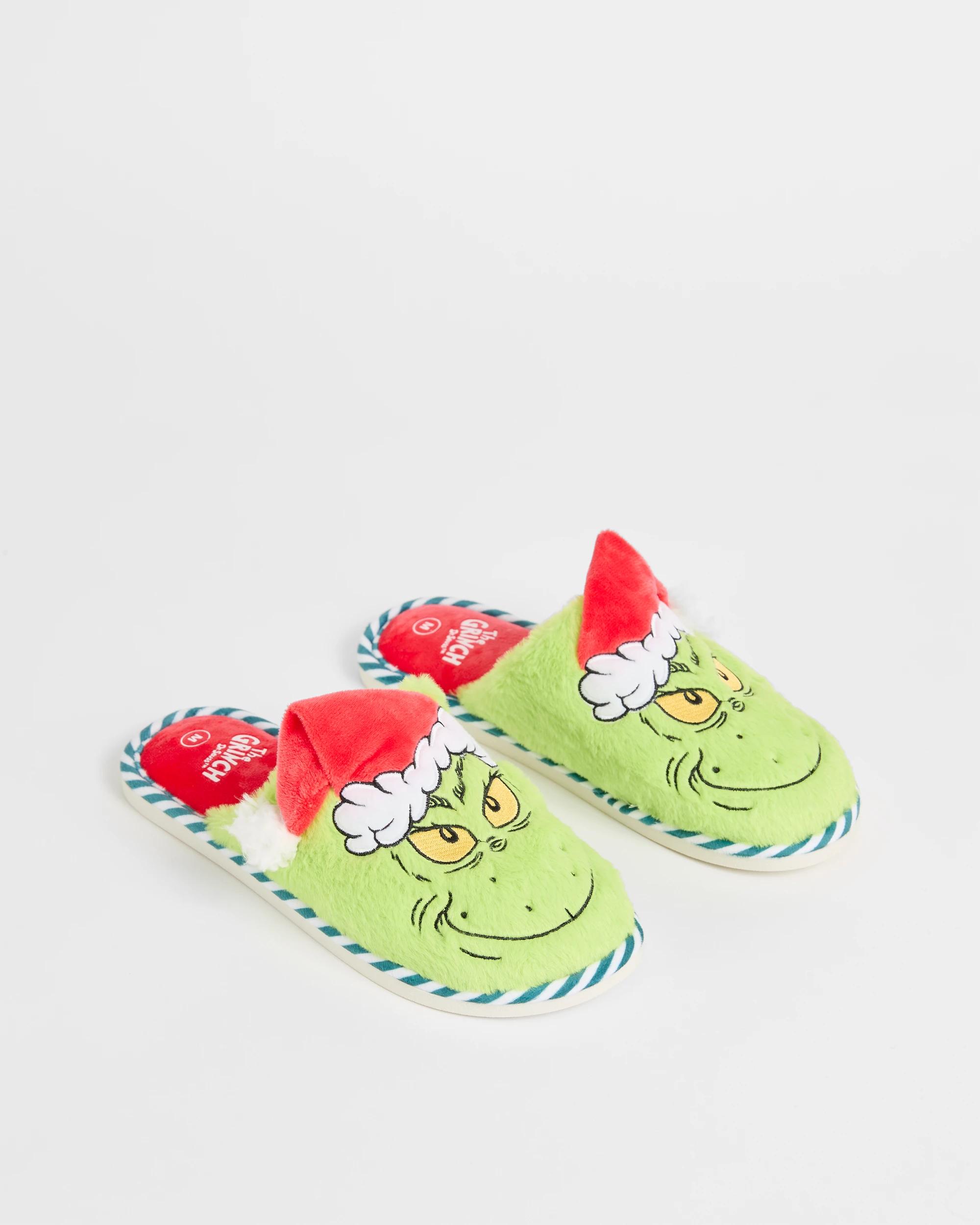 2 The Grinch Christmas Slippers GREEN, 2 of 3