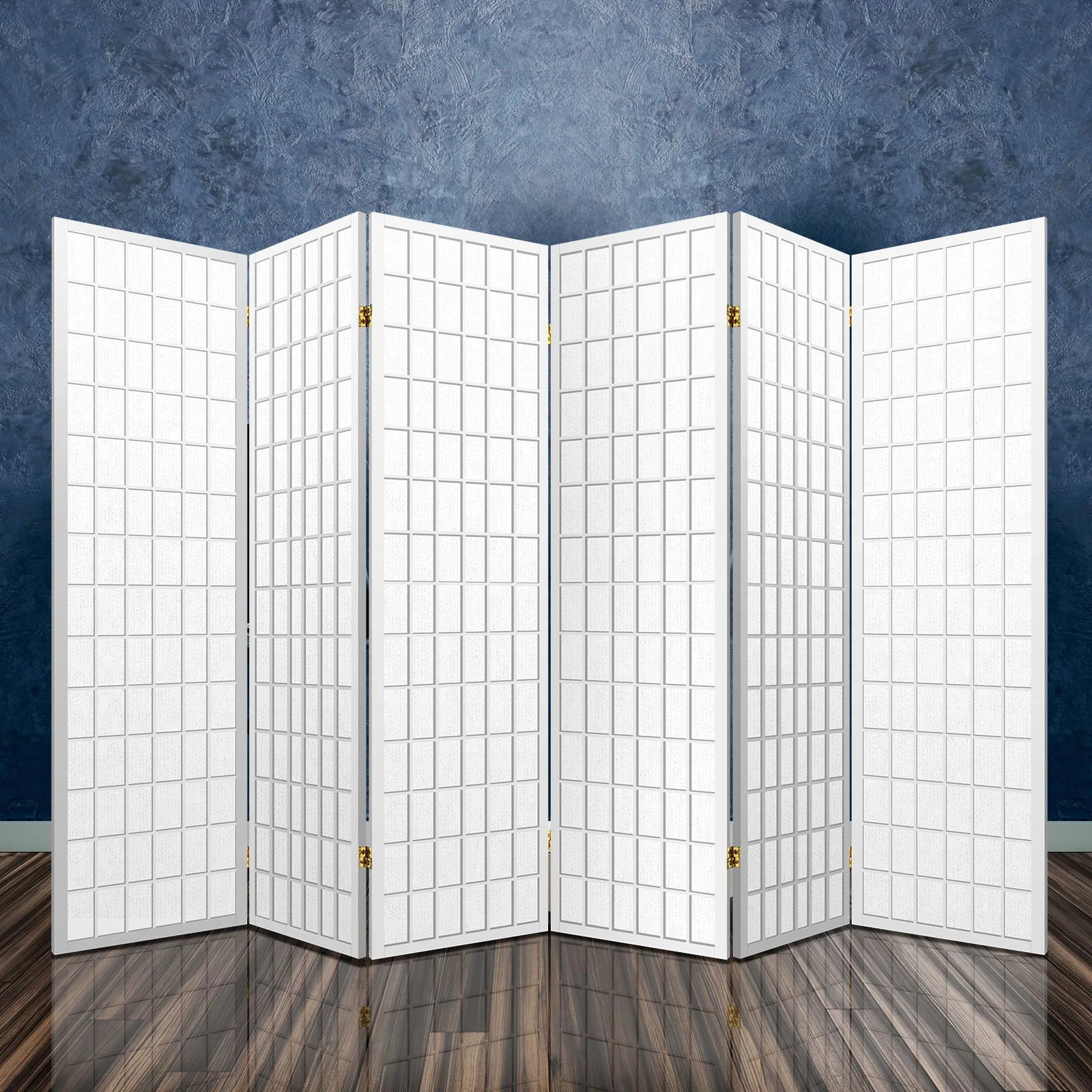 4 Artiss 6 Panel Room Divider Screen 261x179cm
 - White, 4 of 4