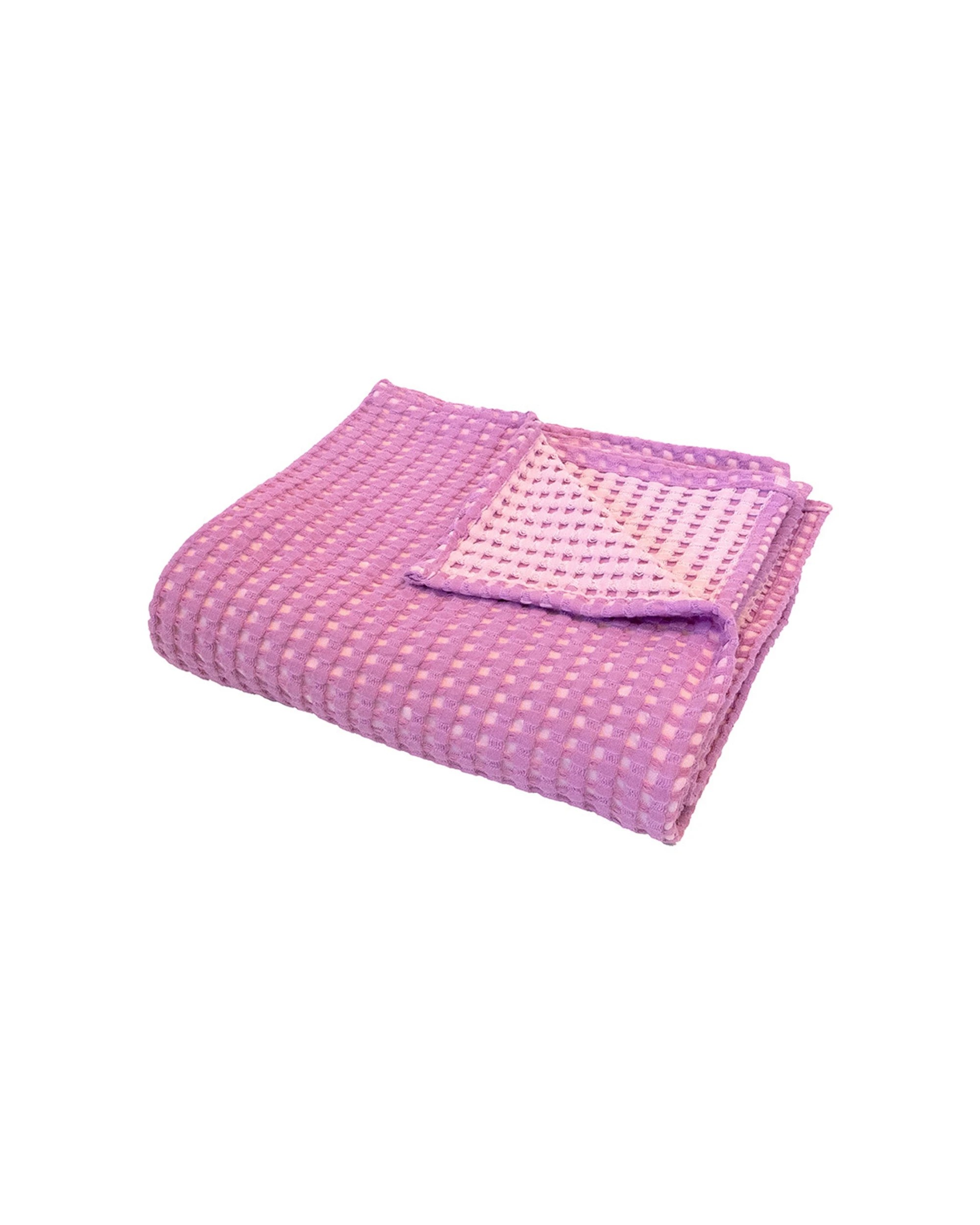 1 BAMBURY Cotton Waffle Fabric Dora Throw Cotton - Pink, 1 of 5