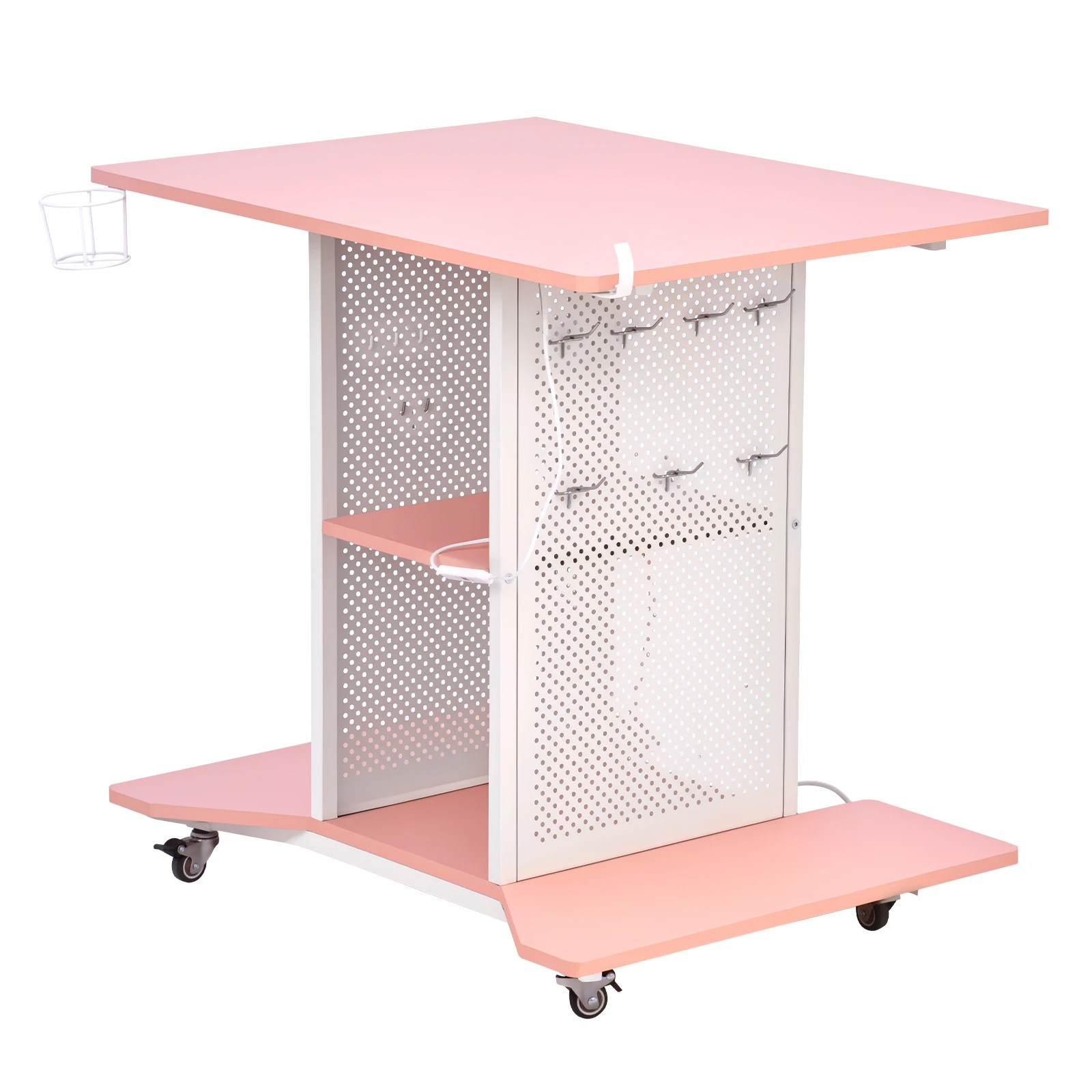 3 Advwin Movable Gaming Desk with LED Lights & Power Outlet, 3 of 8