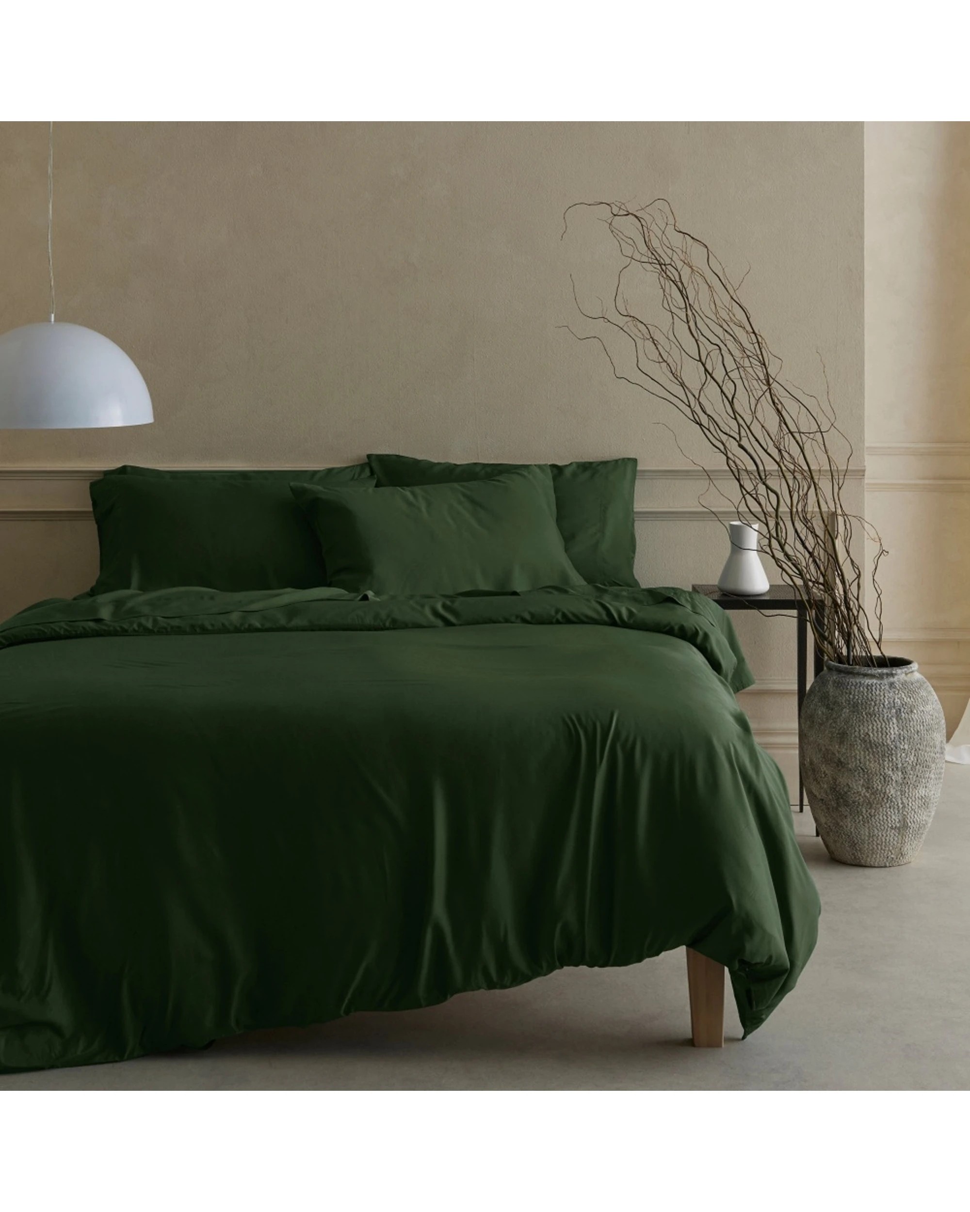 1 Bedding Co Organic Bamboo Quilt Cover Set 350TC Olive - Queen Bed - Green, 1 of 5