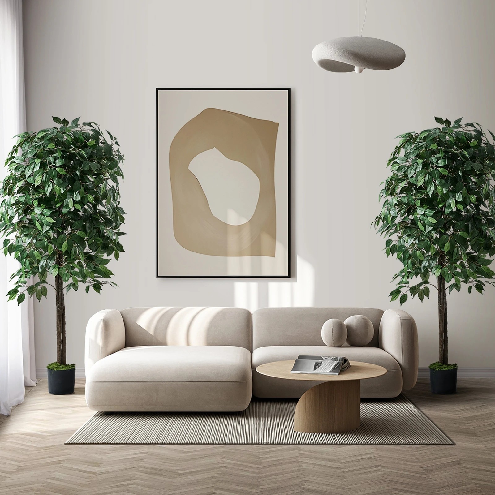 4 Livsip 2 Pack Artificial Ficus Tree Faux Potted Plant 180cm - Green, 4 of 10