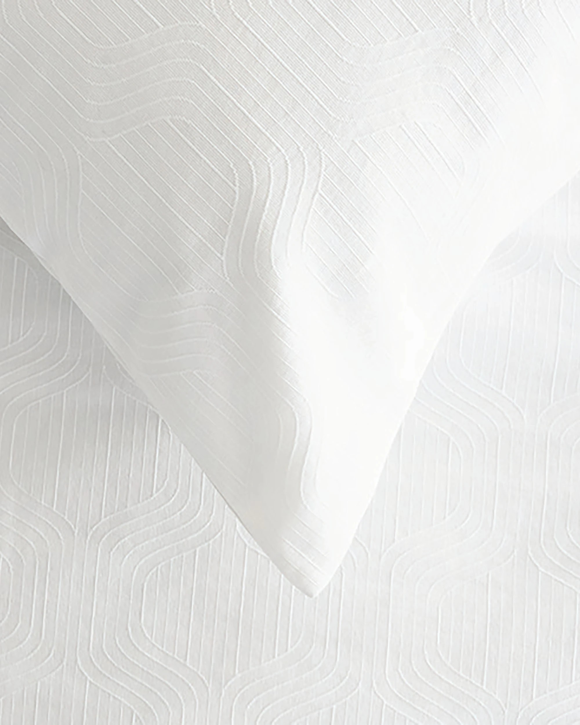 4 Bambury Ogee Jacquard Cotton-Polyester Blend  Easy Care Machine Washable  Quilt Cover Set - Queen Bed - White, 4 of 4