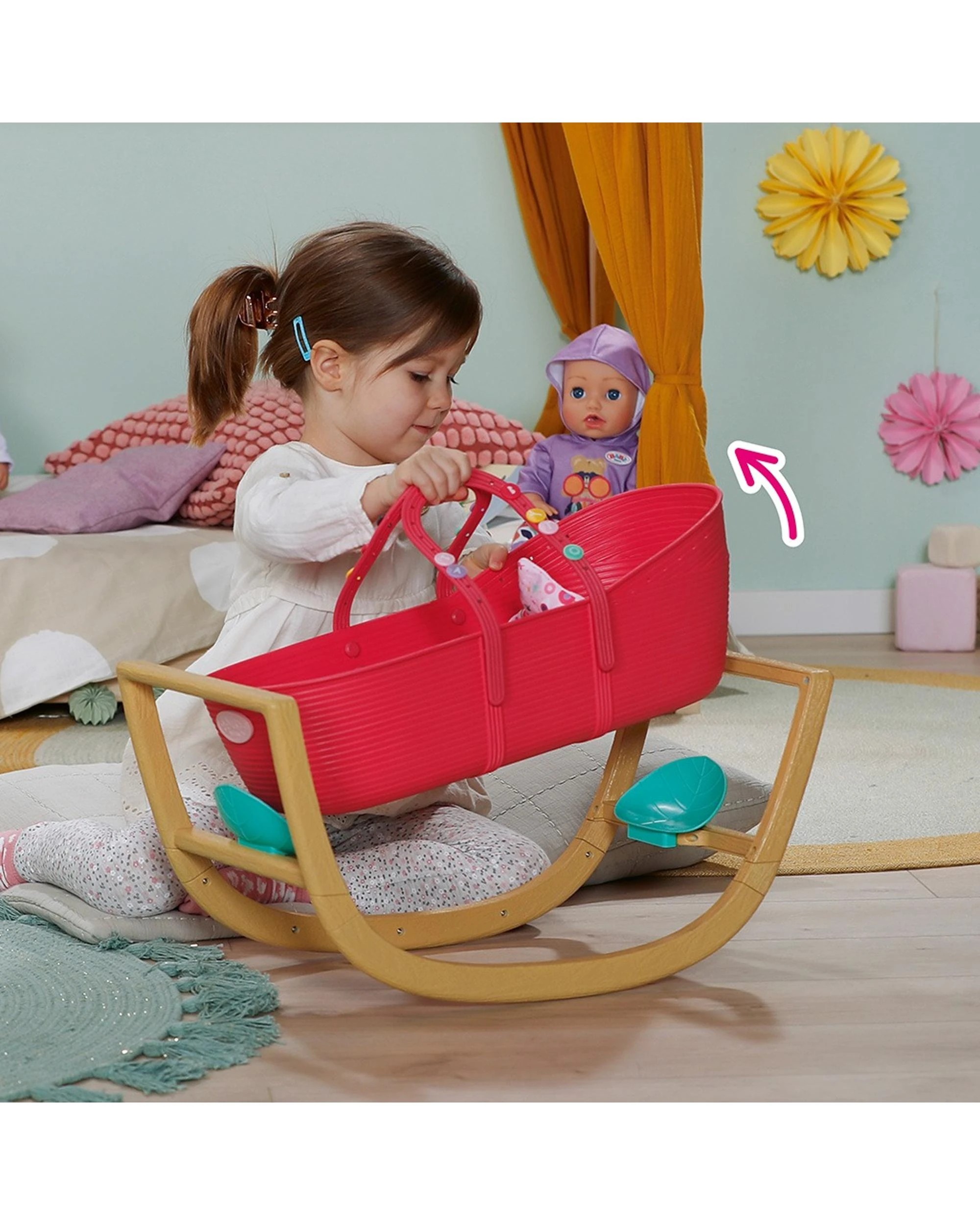 7 Baby Born 3 in 1 Bassinet with Pinplay, 7 of 8