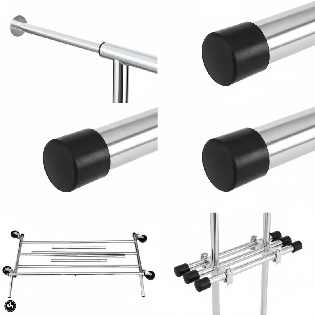 7 Artiss Clothes Rack Airer Rail Coat Stand Adjustable Hanger - Silver, 7 of 7