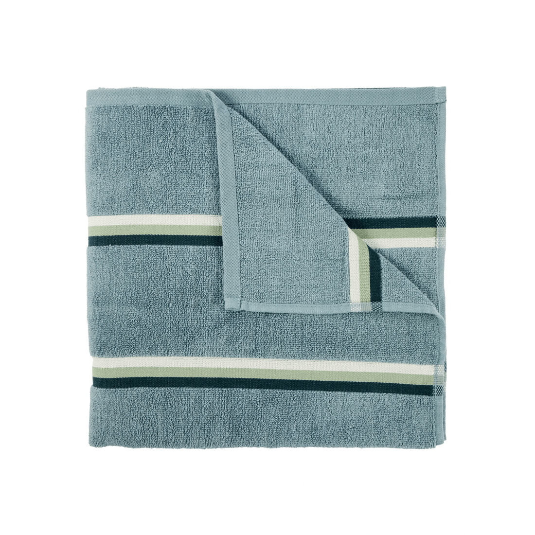1 Stripe Reversible Cotton Bath Towel - Blue, 1 of 5