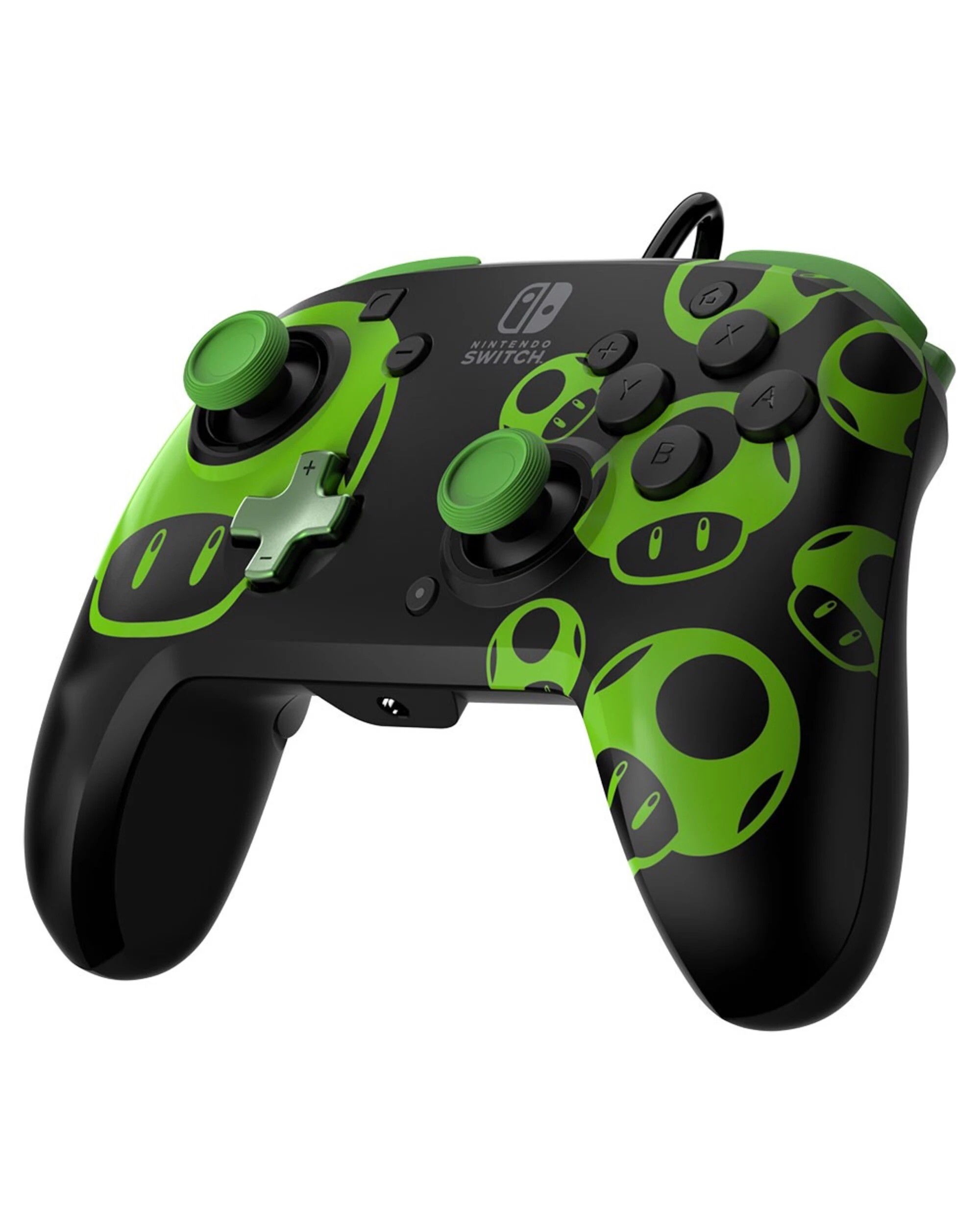 2 Rematch Wired Controller for Switch 1-UP Glow - Black,Green, 2 of 6