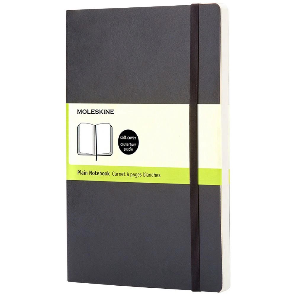 2 Moleskine Classic Soft Cover Plain Large Notebook Black, 2 of 3