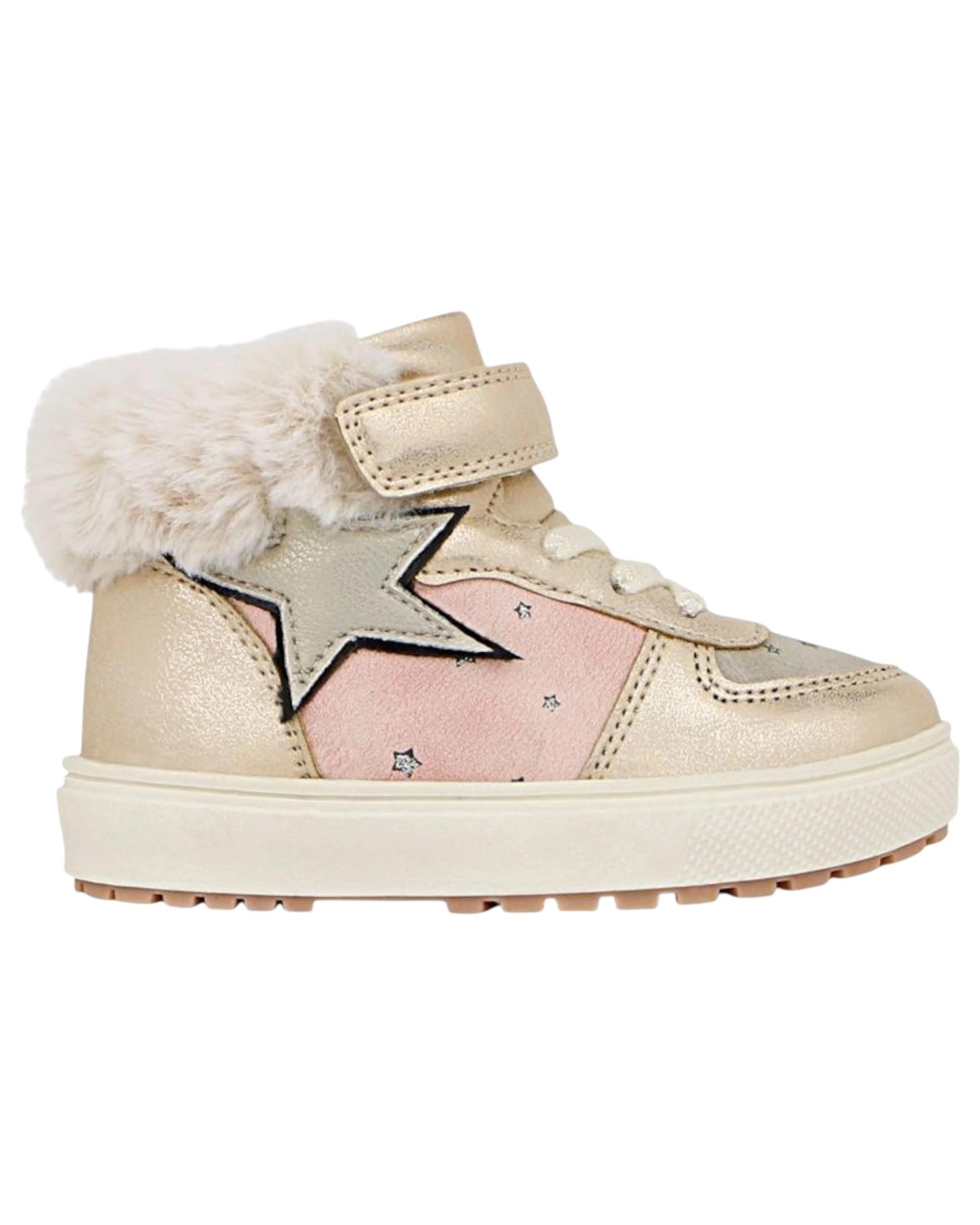 3 Grosby Geinie Star Rose Gold Infant Girls Kids Velcro Boot Lace Up Baby Shoes ROSE GOLD, 3 of 3
