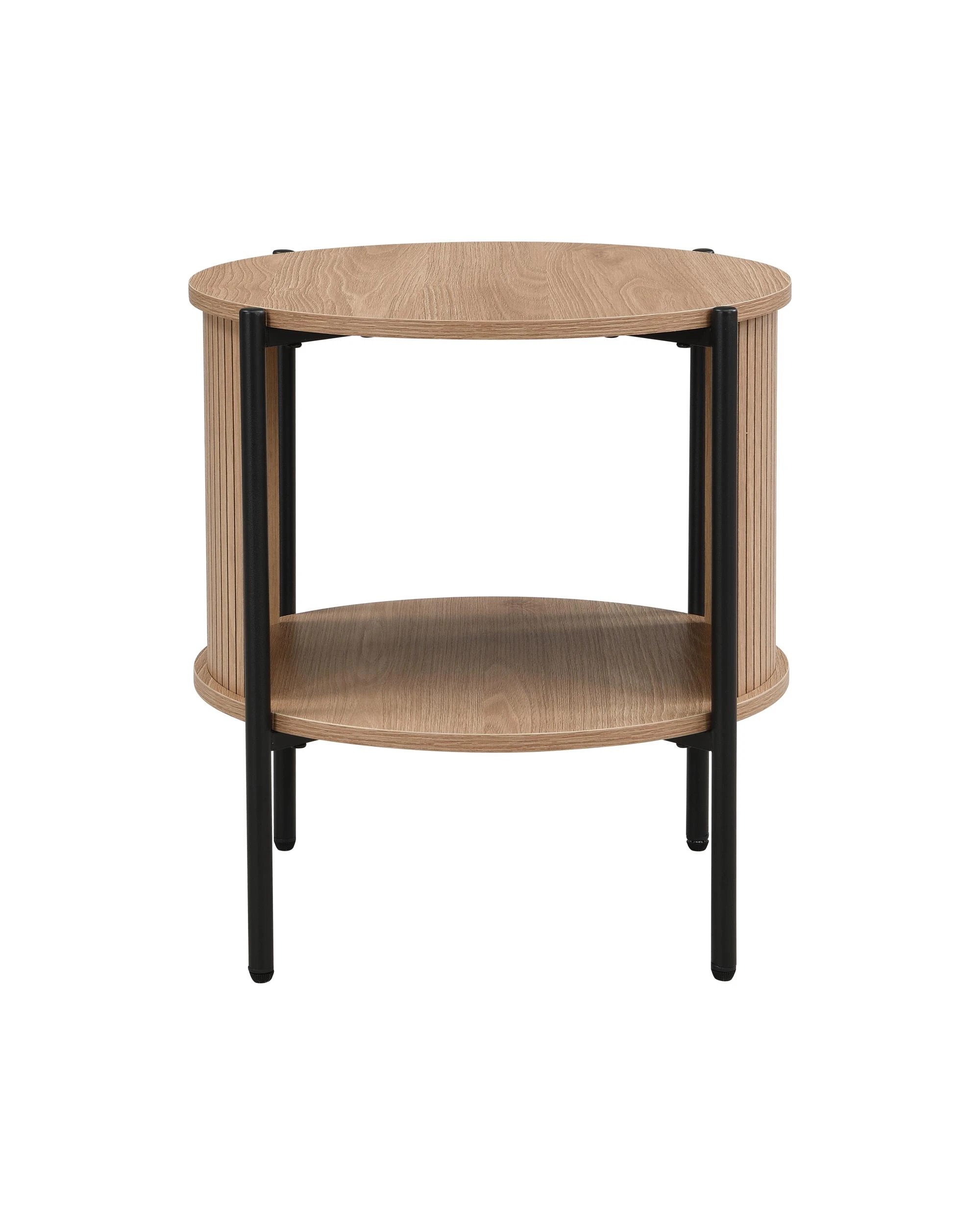 3 Kodu Side Table Round Oak - Black, 3 of 8