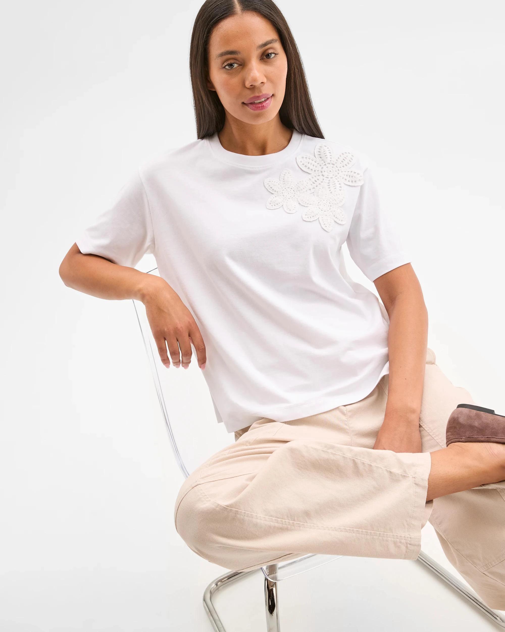 5 Target Woman Australian Cotton Applique Oversized Boxy T-Shirt BRILLIANT WHITE, 5 of 7