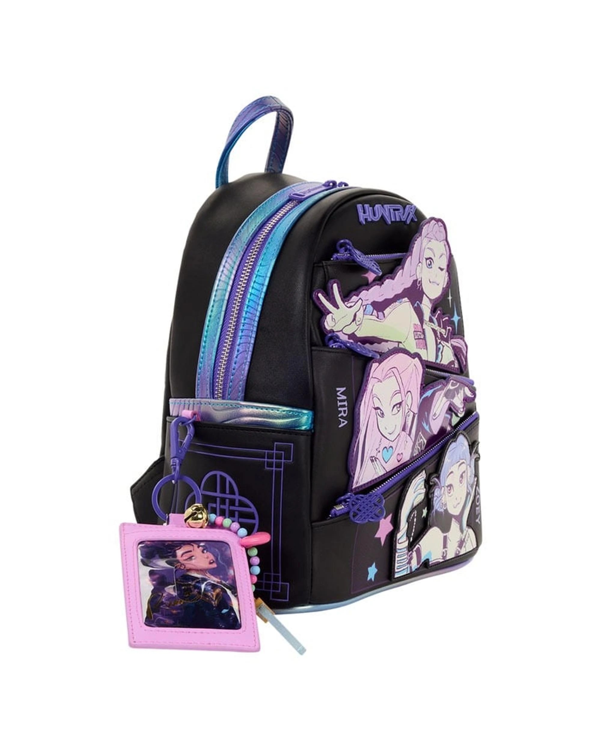 3 Loungefly K-POP Demon Hunters HUNTR/X Mini Backpack with Photo Card Charm, 3 of 10