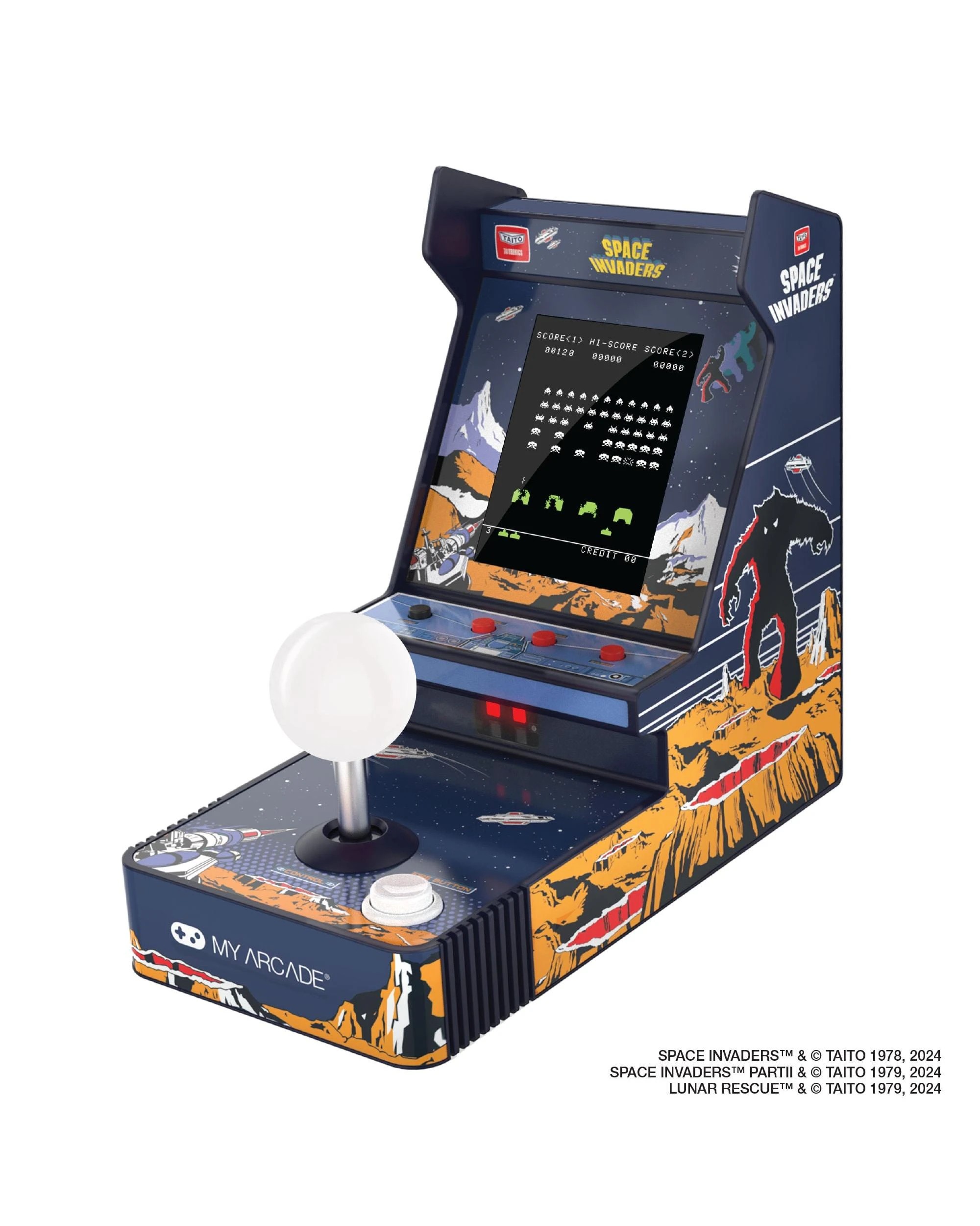 3 My Arcade Space Invaders Portable Retro Arcade Joystick Player, 3 of 8