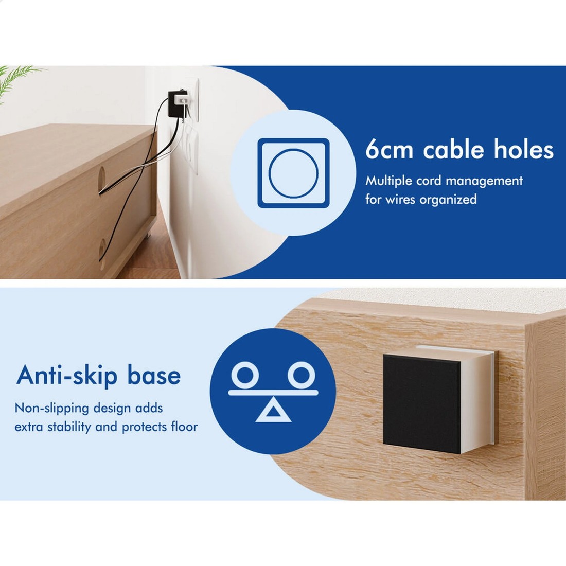 7 Alfordson Entertainment Unit TV Cabinet Stand 120cm Storage Drawer - Oak, 7 of 10